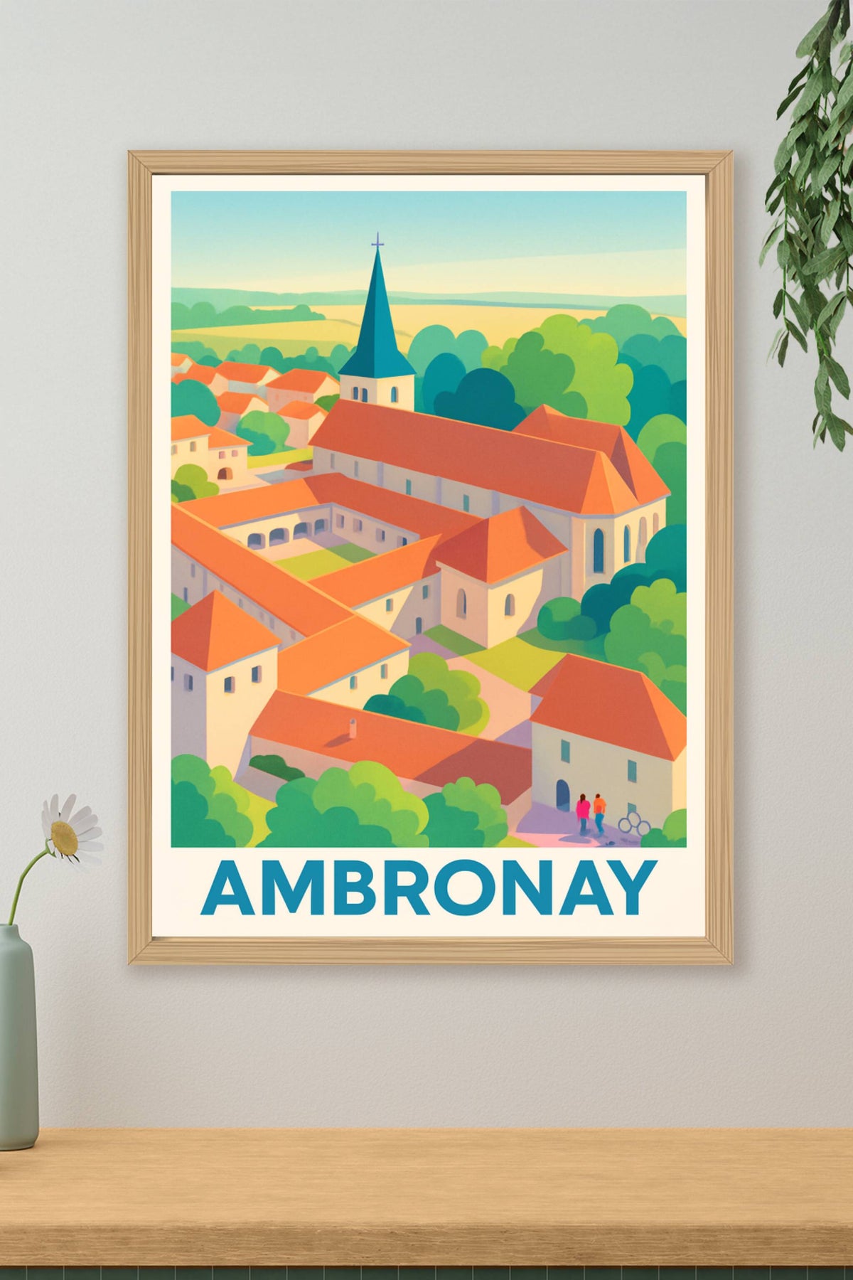 Affiche Ambronay — Charme et histoire au cœur de la nature · poster d'art de Ambronay