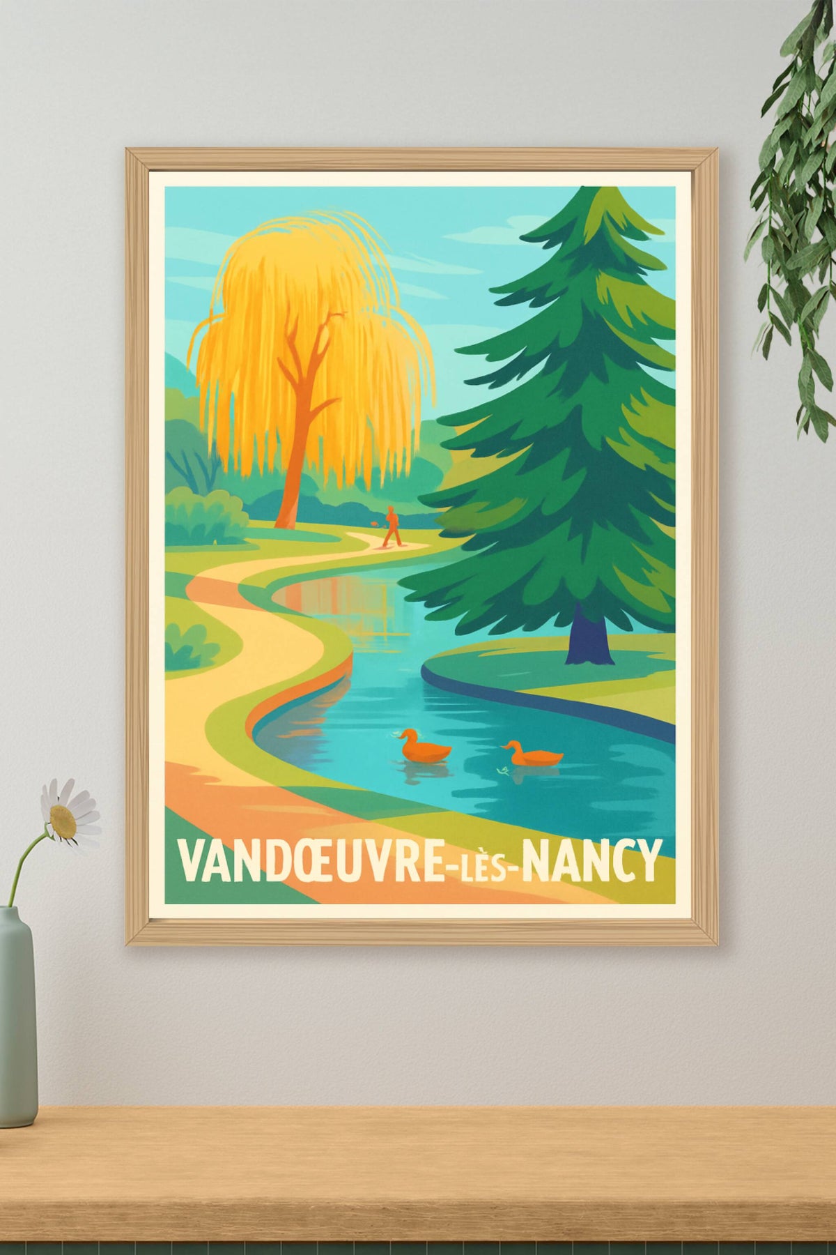 Affiche Vandœuvre-lès-Nancy — Sérénité au fil de l'eau · poster d'art de Vandœuvre-lès-Nancy