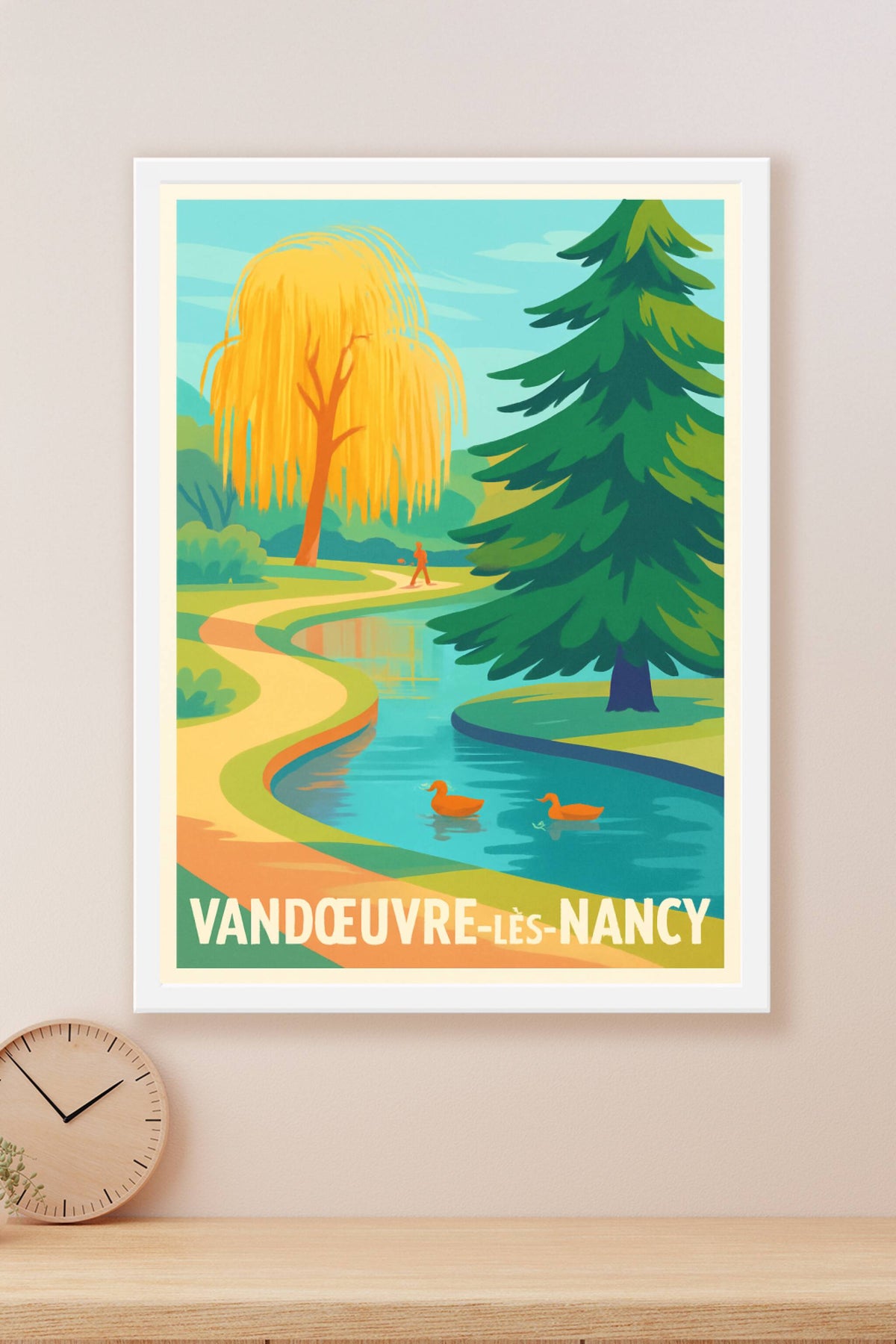 Affiche Vandœuvre-lès-Nancy — Sérénité au fil de l'eau · poster d'art de Vandœuvre-lès-Nancy