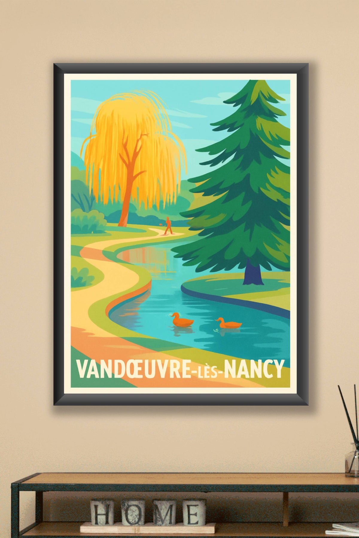 Affiche Vandœuvre-lès-Nancy — Sérénité au fil de l'eau · poster d'art de Vandœuvre-lès-Nancy