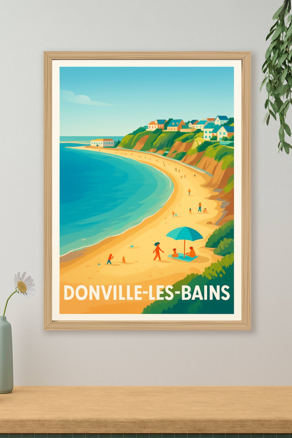 Affiche Donville-les-Bains — Charme balnéaire et douceur de vivre · poster d'art de Donville-les-Bains