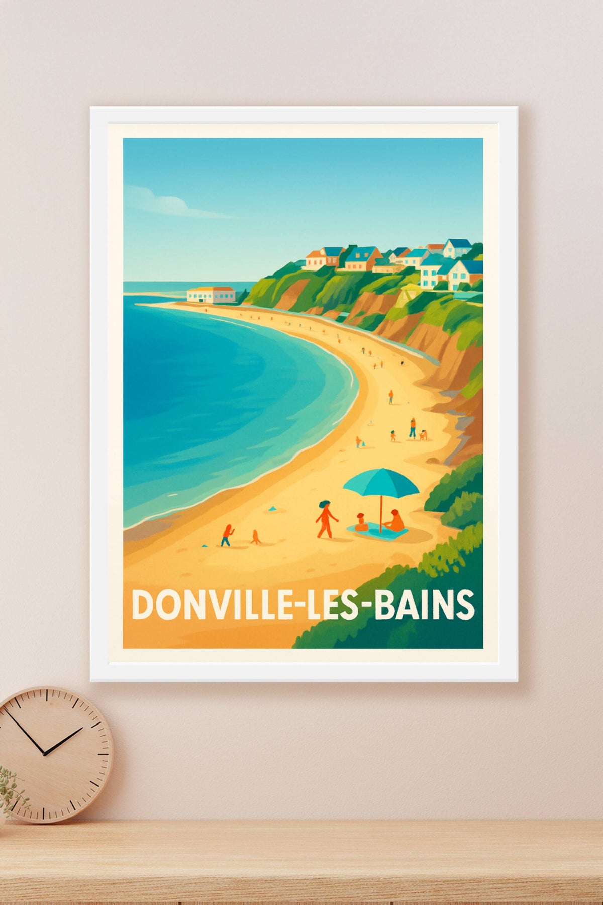 Affiche Donville-les-Bains — Charme balnéaire et douceur de vivre · poster d'art de Donville-les-Bains