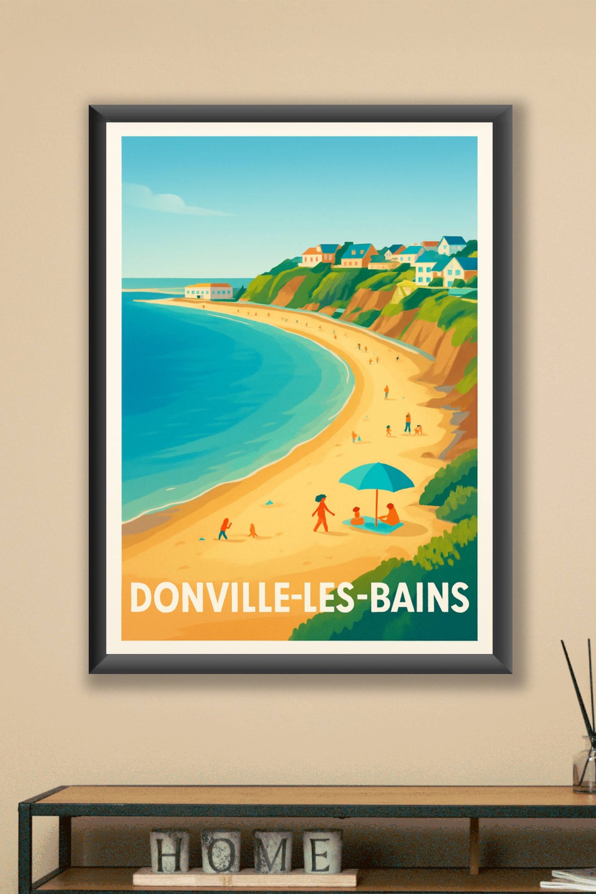 Affiche Donville-les-Bains — Charme balnéaire et douceur de vivre · poster d'art de Donville-les-Bains