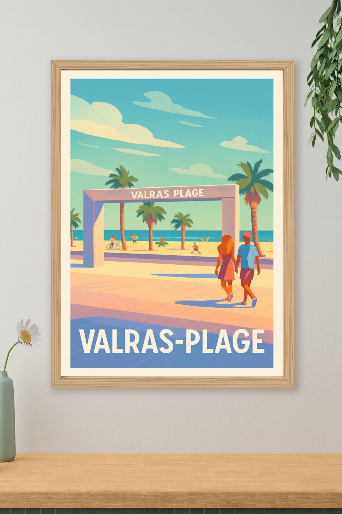 Affiche Valras-Plage — Escale ensoleillée au bord de la Méditerranée · poster d'art de Valras-Plage