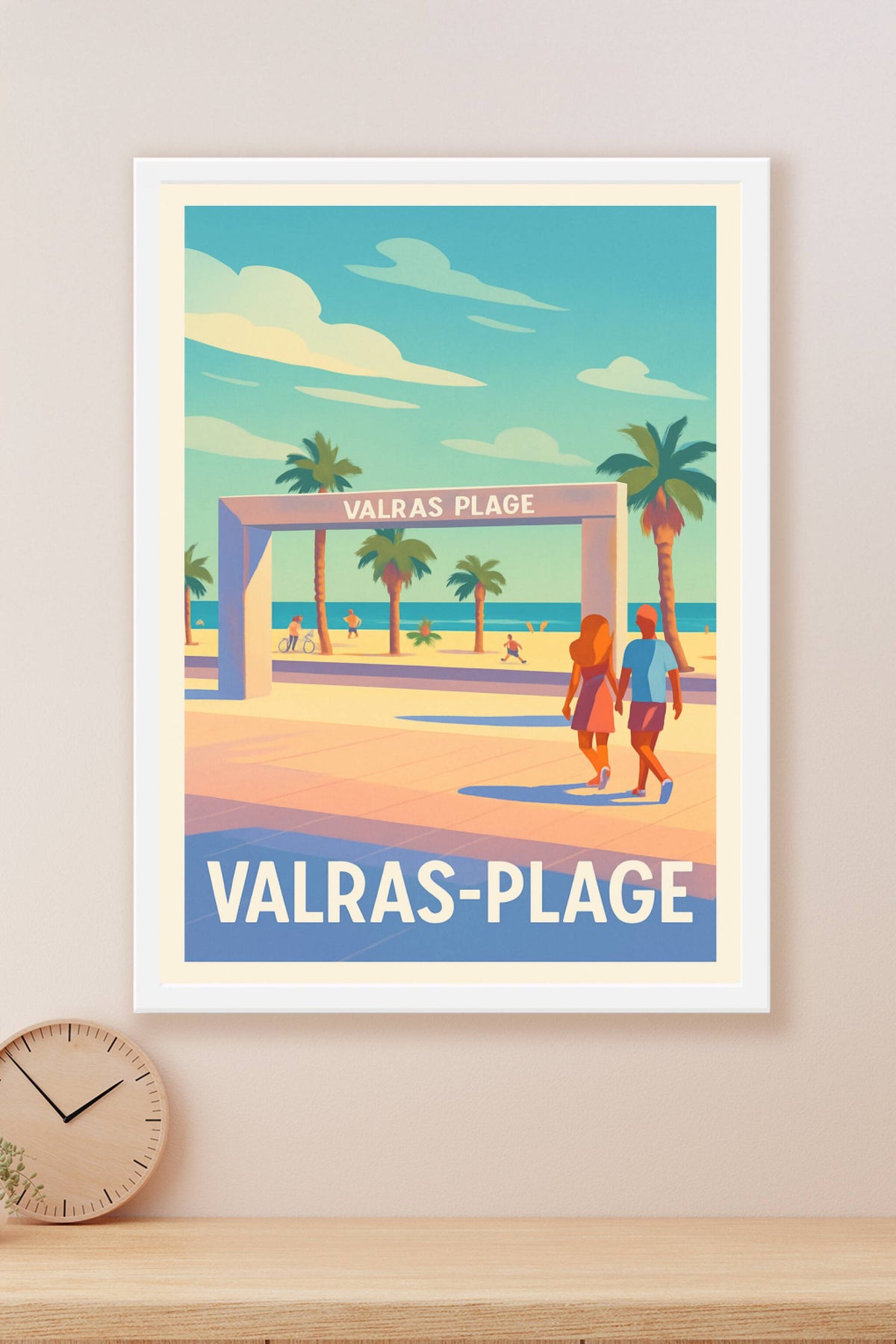 Affiche Valras-Plage — Escale ensoleillée au bord de la Méditerranée · poster d'art de Valras-Plage