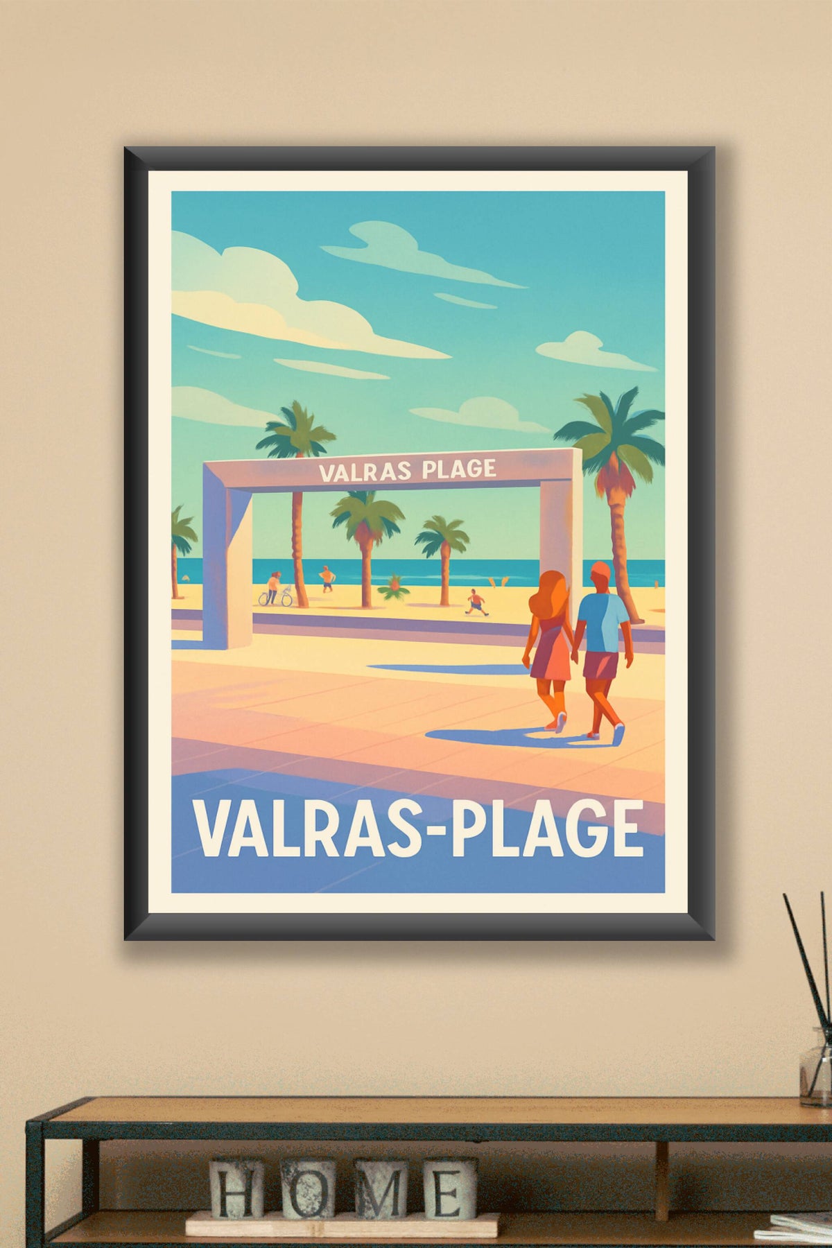 Affiche Valras-Plage — Escale ensoleillée au bord de la Méditerranée · poster d'art de Valras-Plage