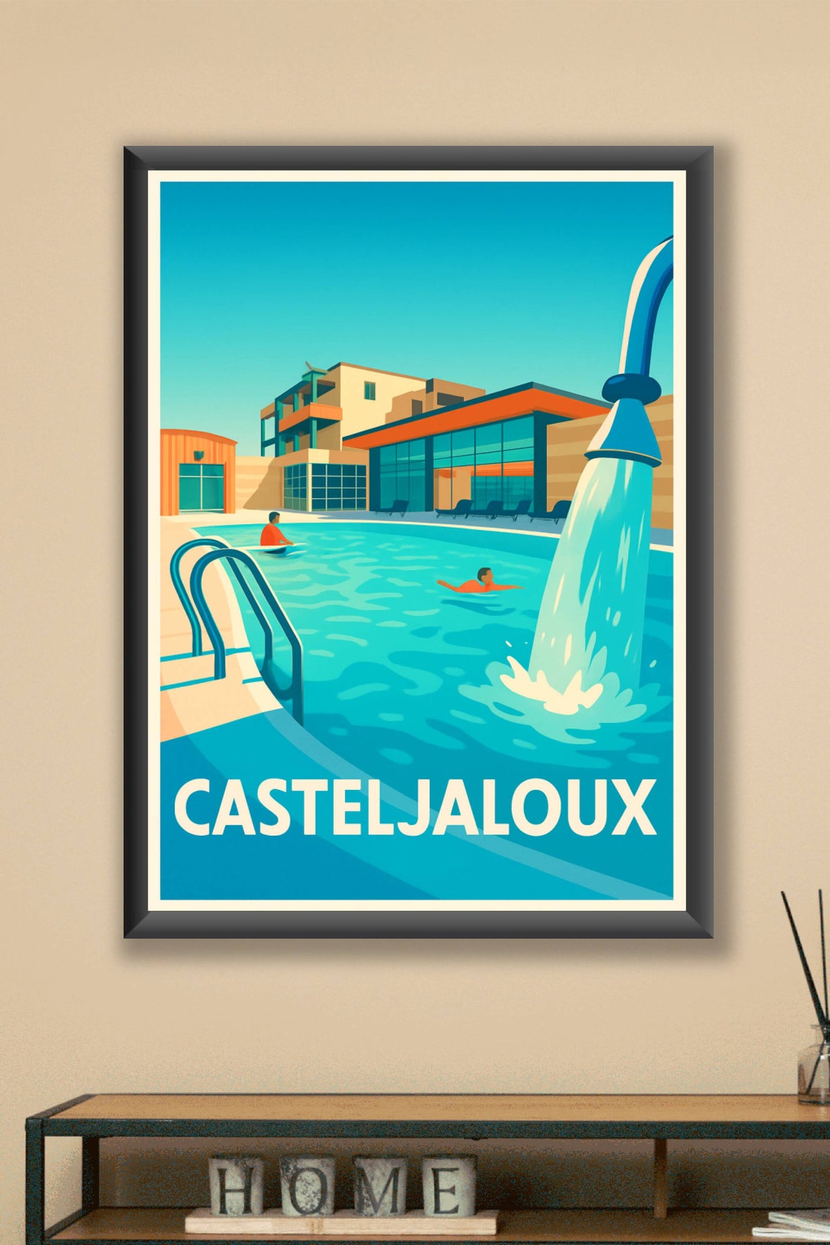 Affiche Casteljaloux — Plongez dans la sérénité aquatique · poster d'art de Casteljaloux