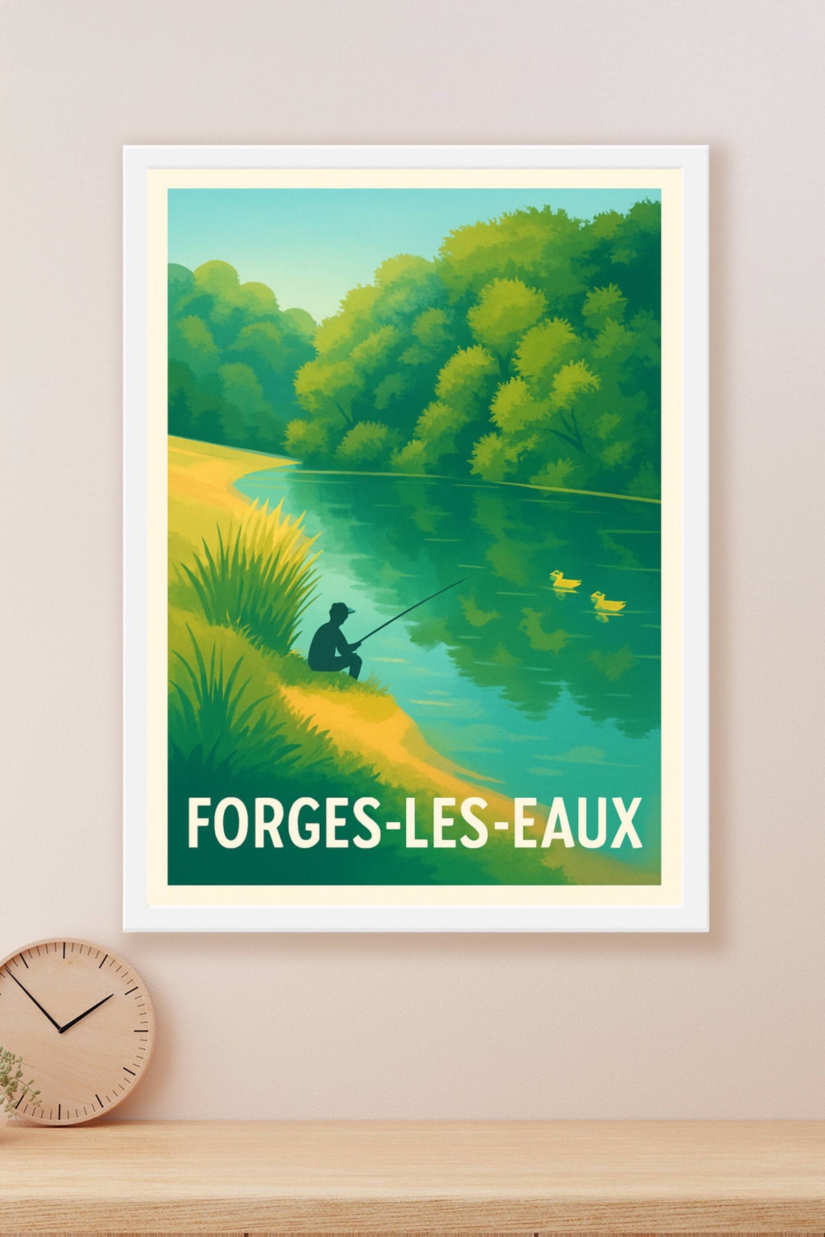Affiche Forges-les-Eaux — Sérénité au bord de l'eau · poster d'art de Forges-les-Eaux