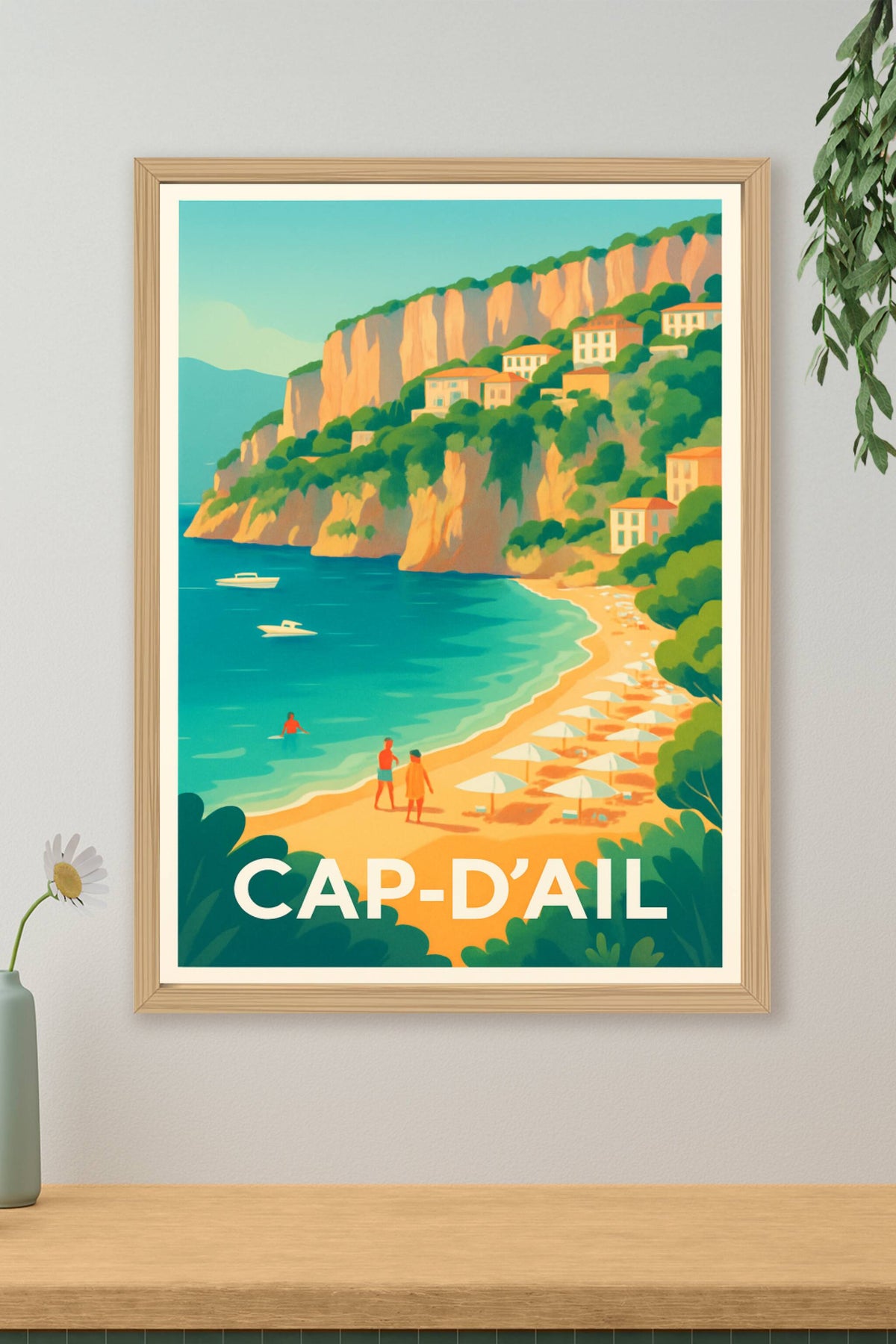 Affiche Cap-d'Ail — L'évasion méditerranéenne ensoleillée · poster d'art de Cap-d'Ail
