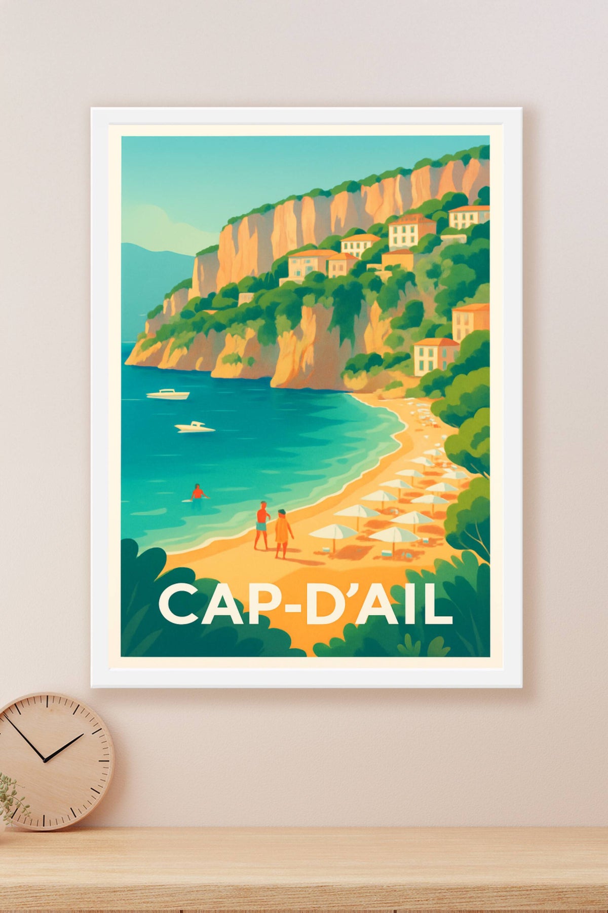 Affiche Cap-d'Ail — L'évasion méditerranéenne ensoleillée · poster d'art de Cap-d'Ail