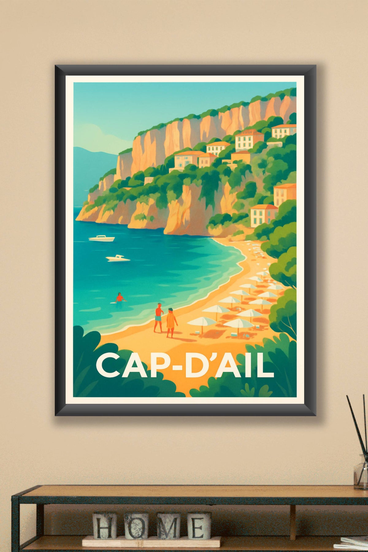 Affiche Cap-d'Ail — L'évasion méditerranéenne ensoleillée · poster d'art de Cap-d'Ail