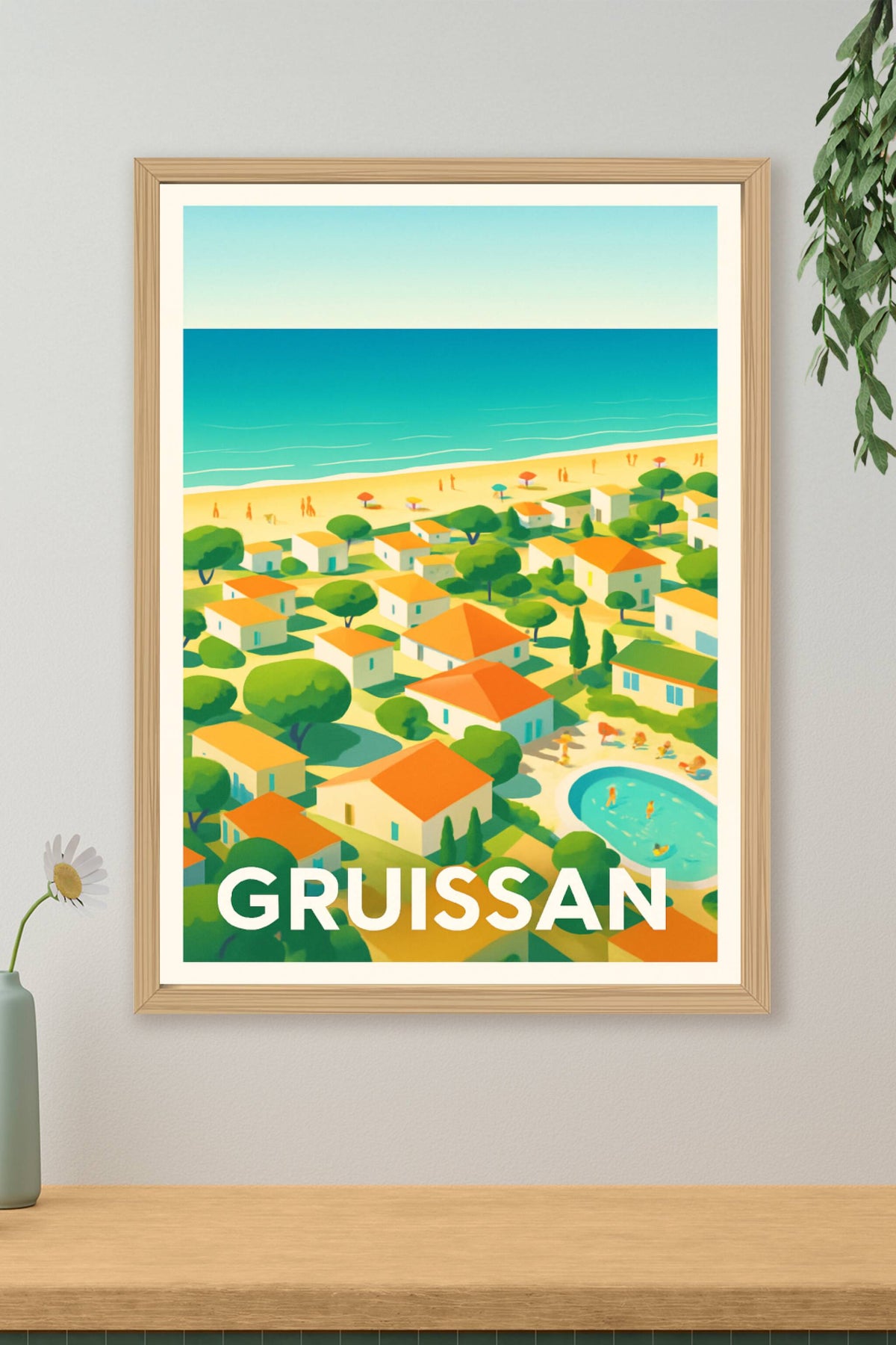 Affiche Gruissan — Évasion en bord de mer au charme méditerranéen · poster d'art de Gruissan