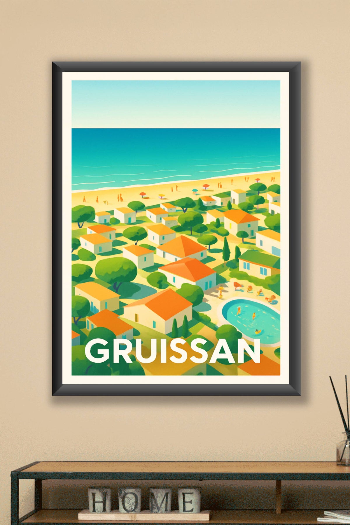 Affiche Gruissan — Évasion en bord de mer au charme méditerranéen · poster d'art de Gruissan