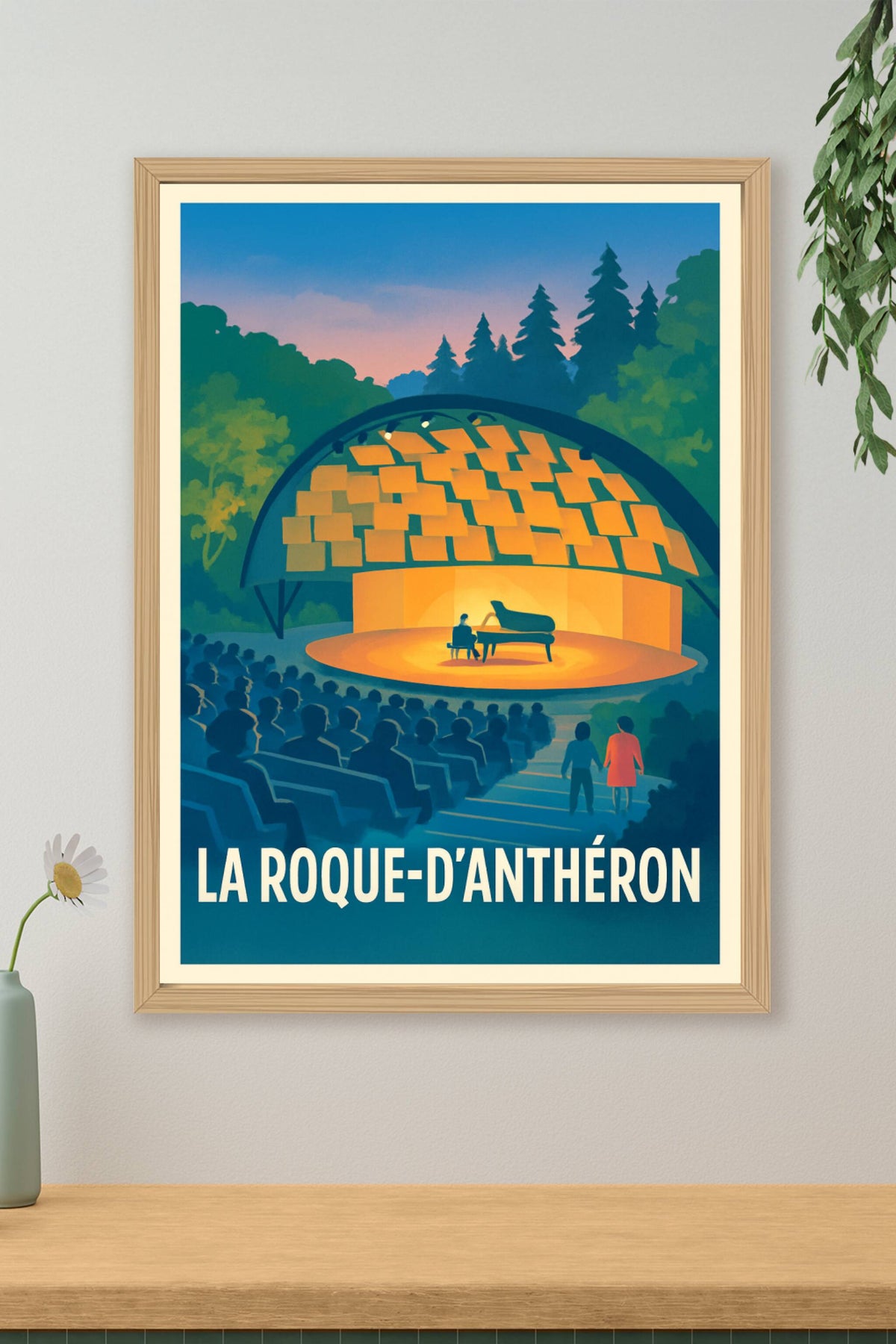 Affiche La Roque-d'Anthéron — Soirée magique au Festival de Piano · poster d'art de La Roque-d'Anthéron
