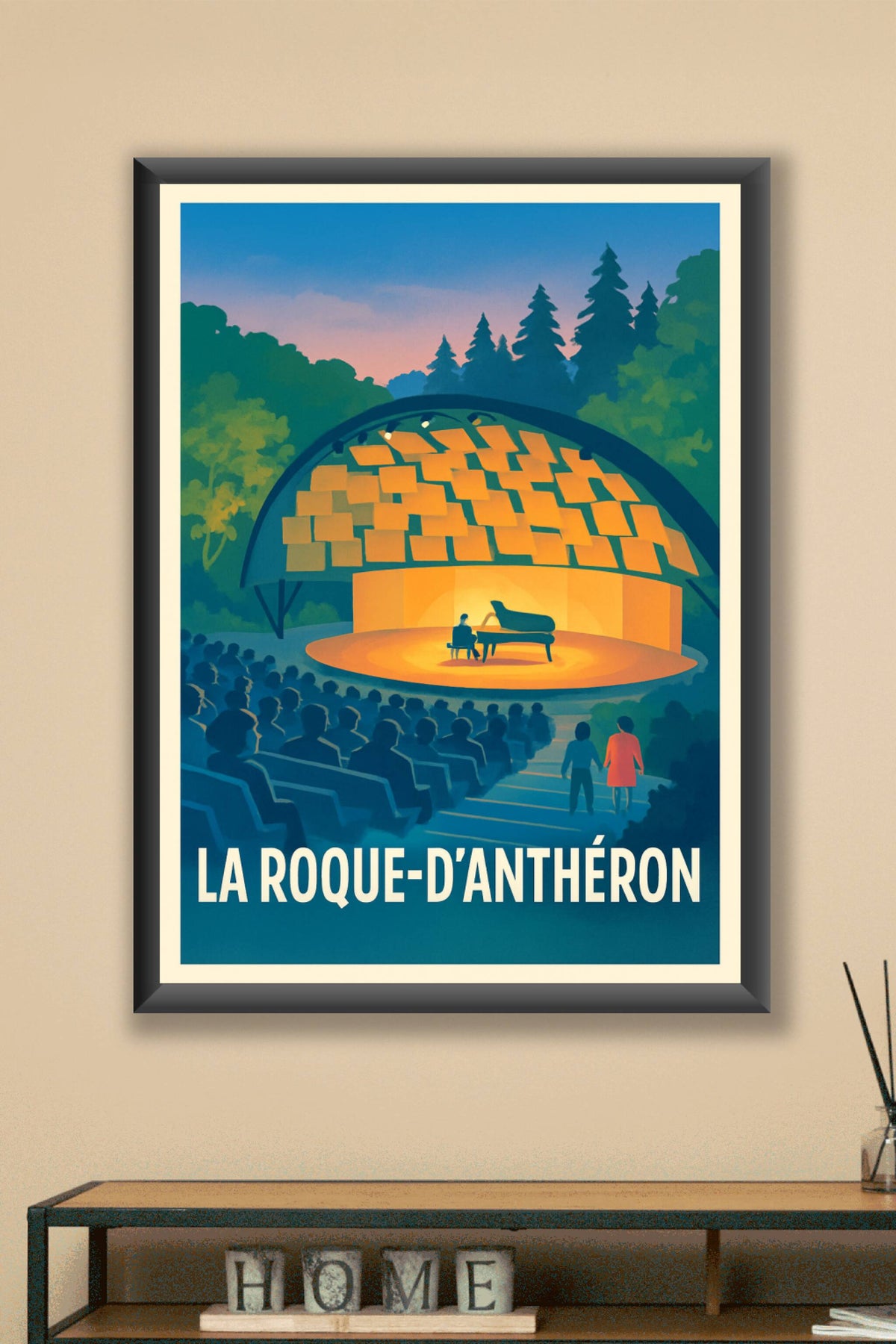 Affiche La Roque-d'Anthéron — Soirée magique au Festival de Piano · poster d'art de La Roque-d'Anthéron