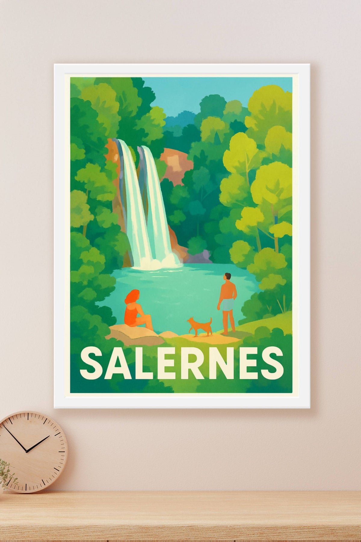 Affiche Salernes — Évasion nature et cascade rafraîchissante · poster d'art de Salernes