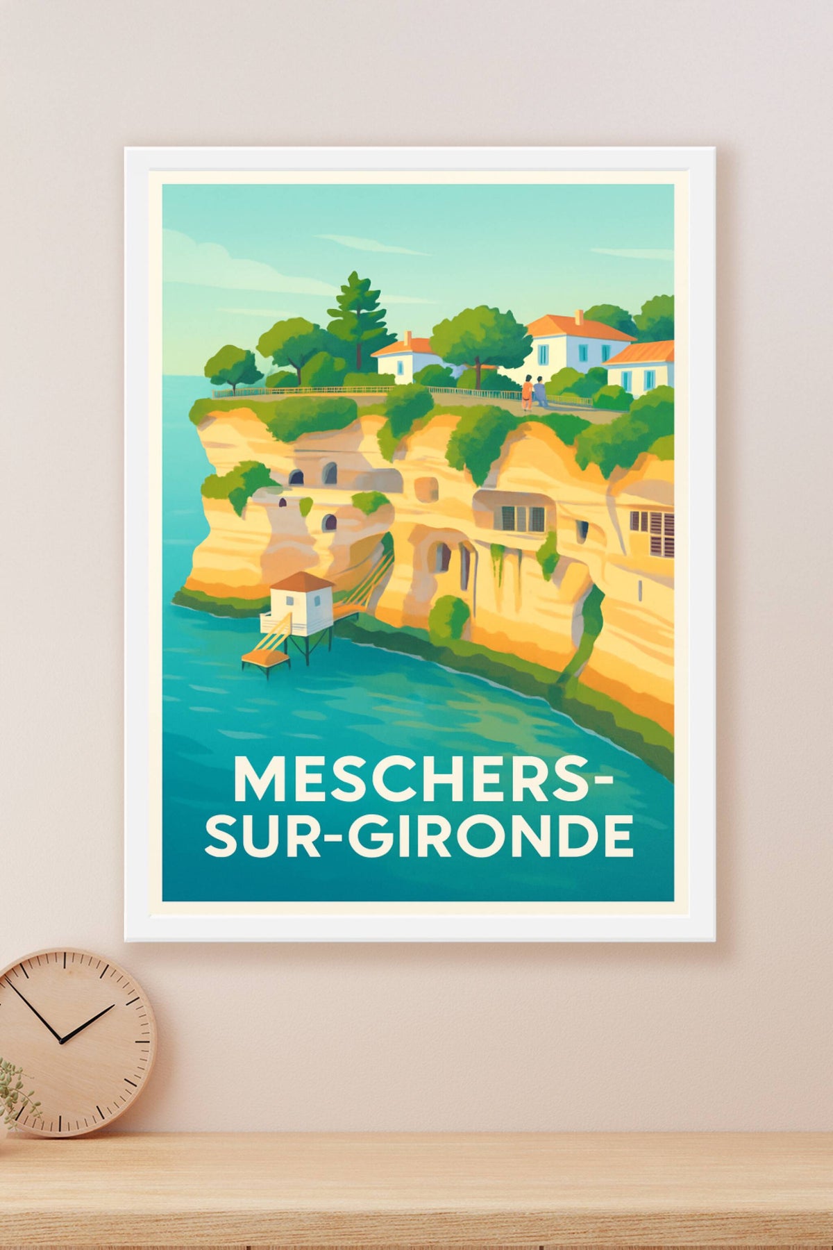 Affiche Meschers-sur-Gironde — Le charme côtier des falaises sculptées · poster d'art de Meschers-sur-Gironde