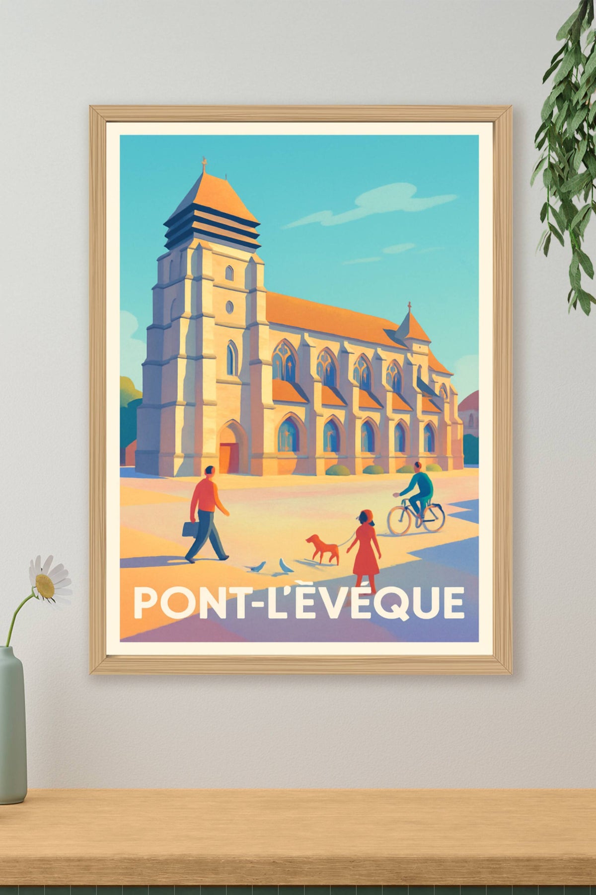 Affiche Pont-l'Évêque — Charme et sérénité au cœur de la ville · poster d'art de Pont-l'Évêque