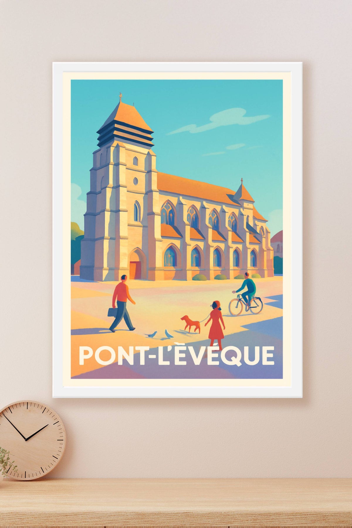 Affiche Pont-l'Évêque — Charme et sérénité au cœur de la ville · poster d'art de Pont-l'Évêque