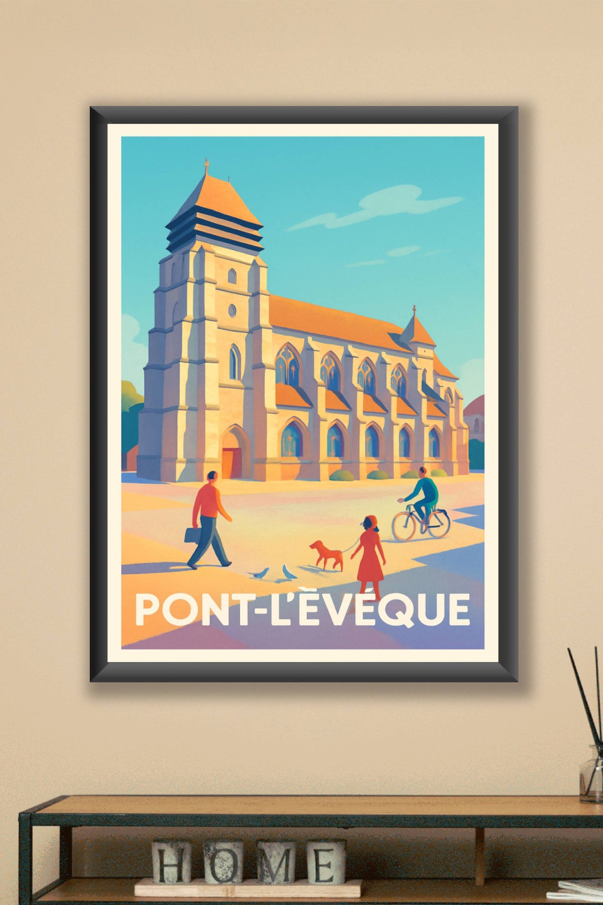 Affiche Pont-l'Évêque — Charme et sérénité au cœur de la ville · poster d'art de Pont-l'Évêque