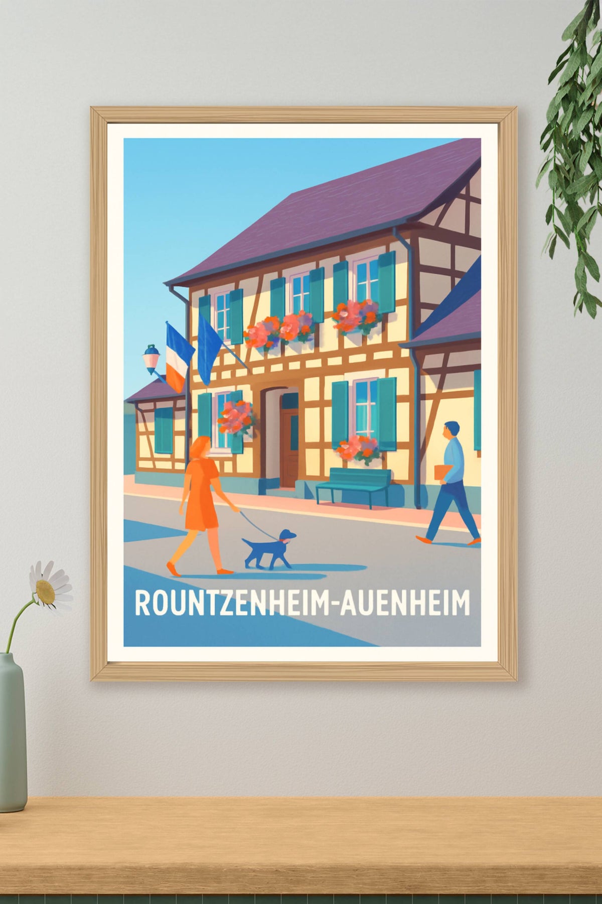 Affiche Rountzenheim-Auenheim — Charme et douceur de vie alsacienne · poster d'art de Rountzenheim-Auenheim