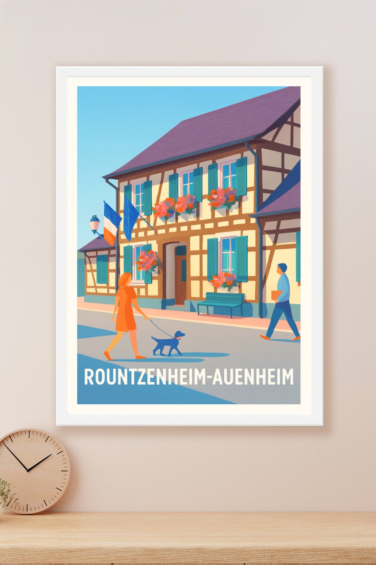 Affiche Rountzenheim-Auenheim — Charme et douceur de vie alsacienne · poster d'art de Rountzenheim-Auenheim