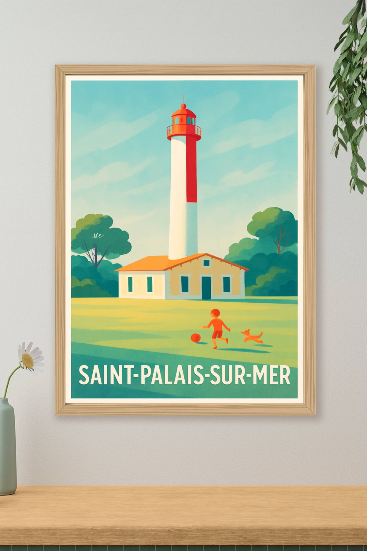 Affiche Saint-Palais-sur-Mer — Charme et lumière du phare emblématique · poster d'art de Saint-Palais-sur-Mer