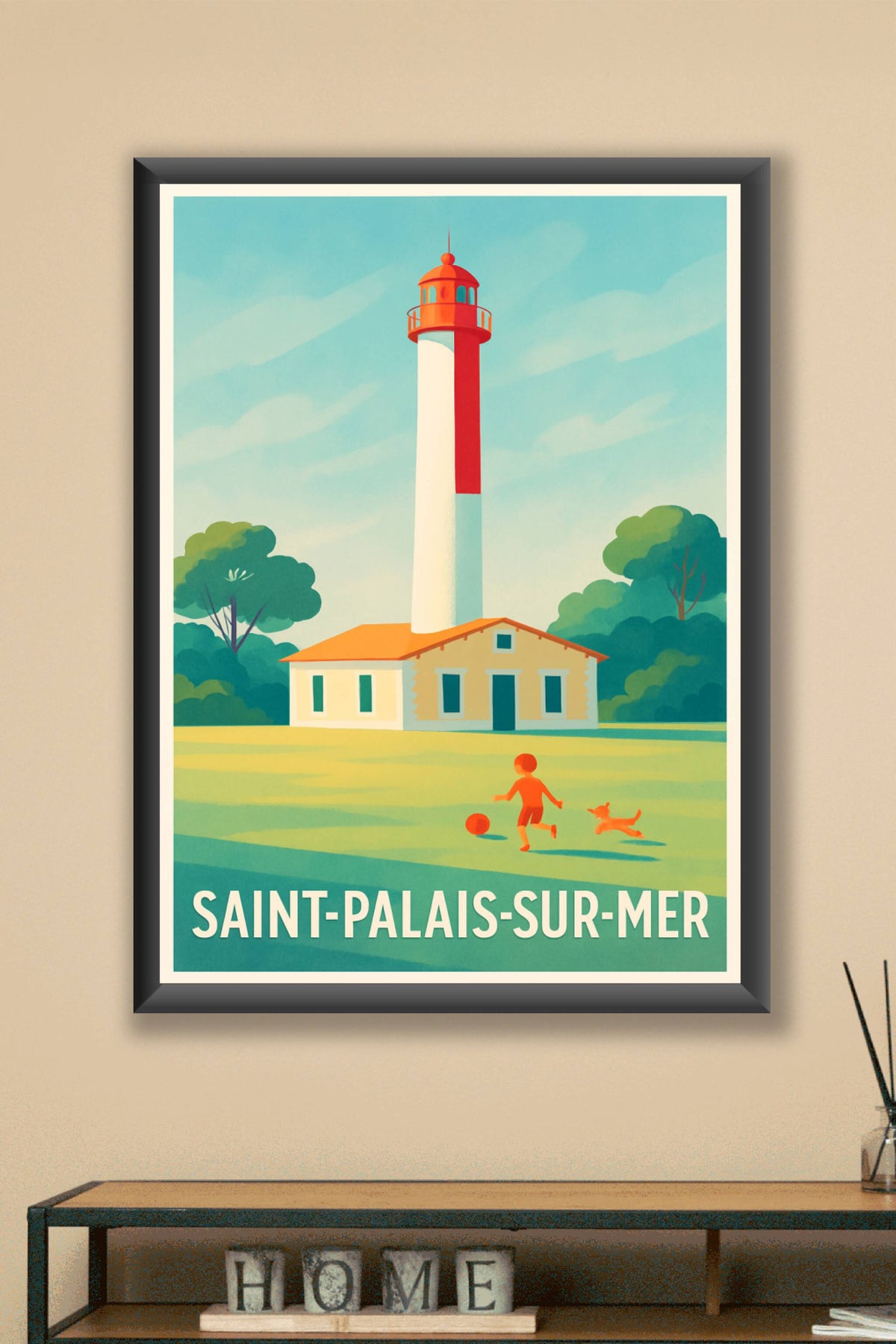 Affiche Saint-Palais-sur-Mer — Charme et lumière du phare emblématique · poster d'art de Saint-Palais-sur-Mer