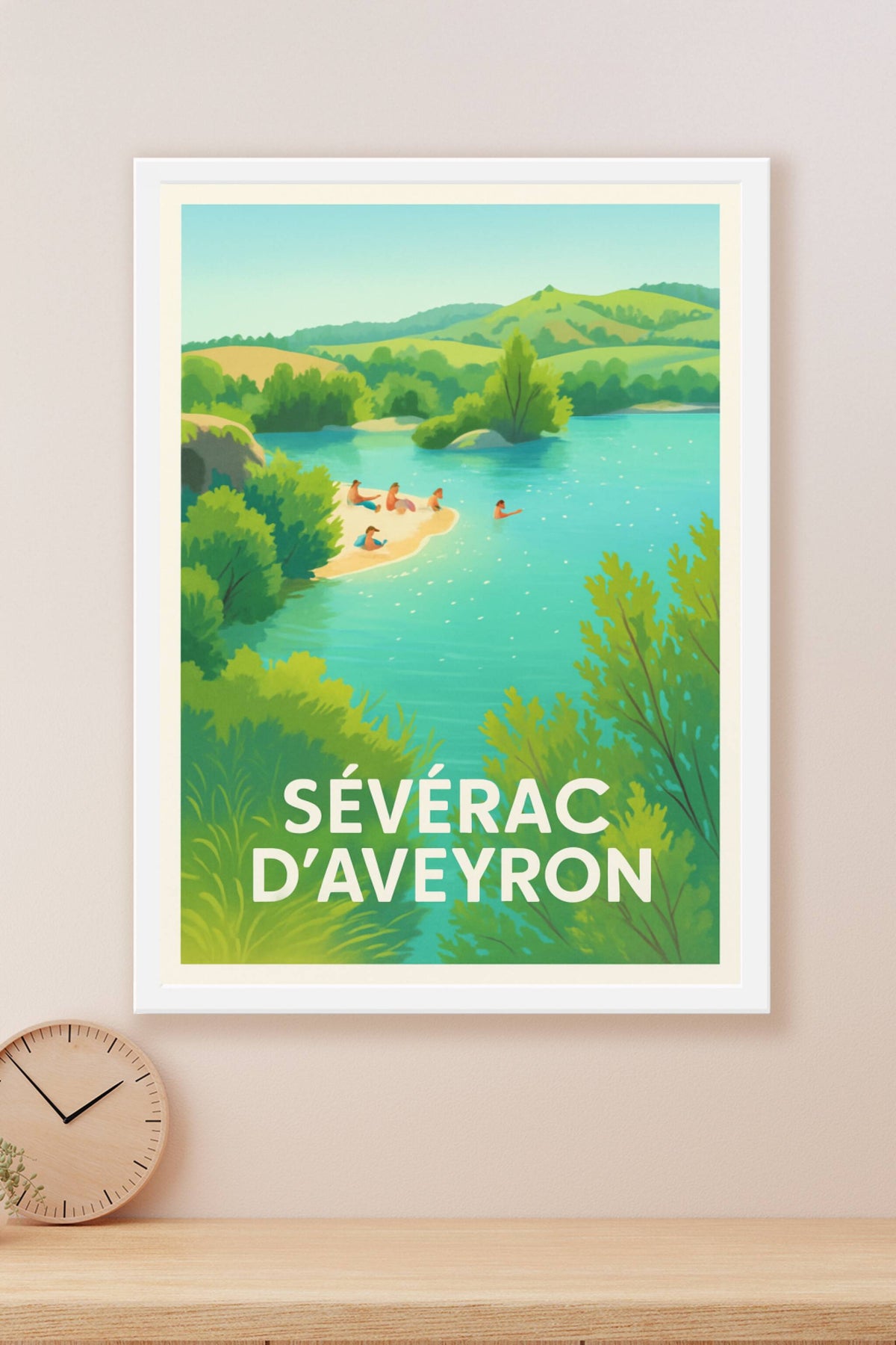 Affiche Séverac d'Aveyron — Évasion au bord de l'eau · poster d'art de Séverac d'Aveyron