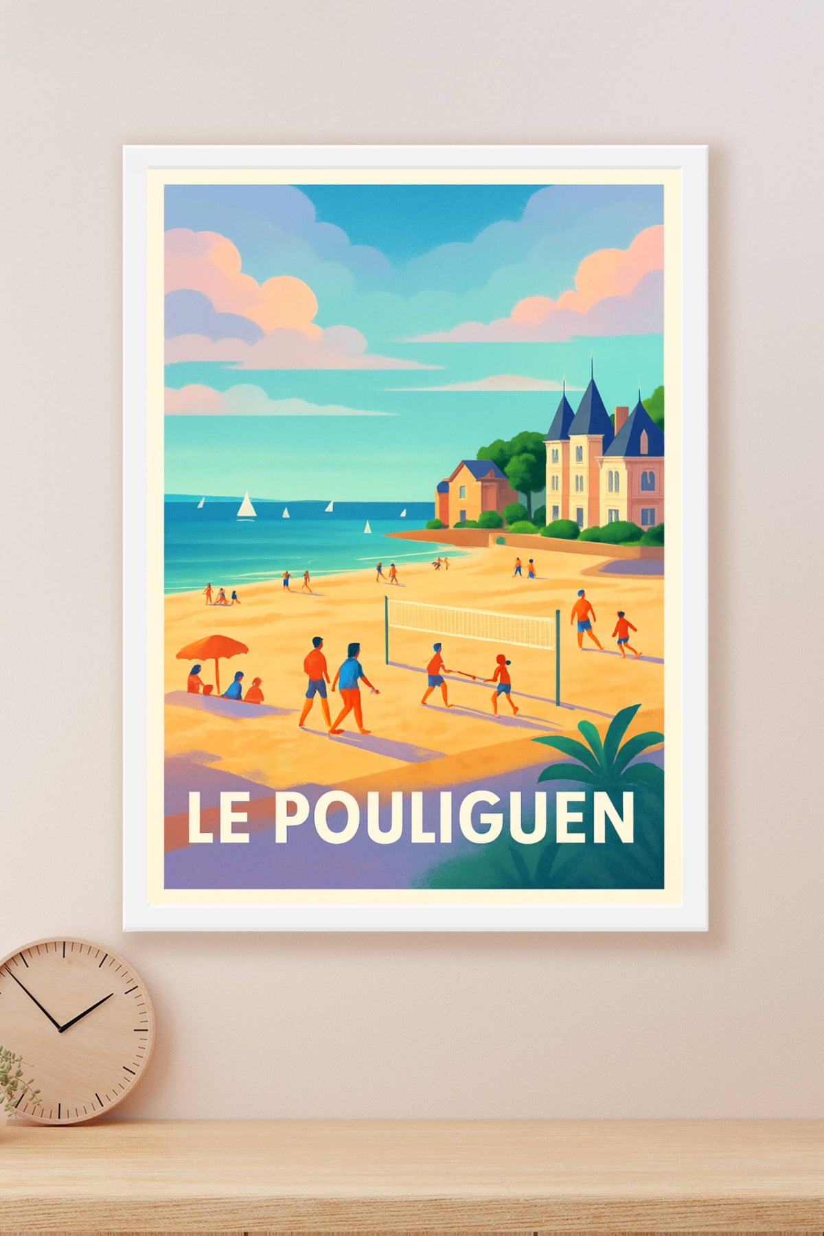 Affiche Le Pouliguen — Ambiance estivale sur la plage · poster d'art de Le Pouliguen