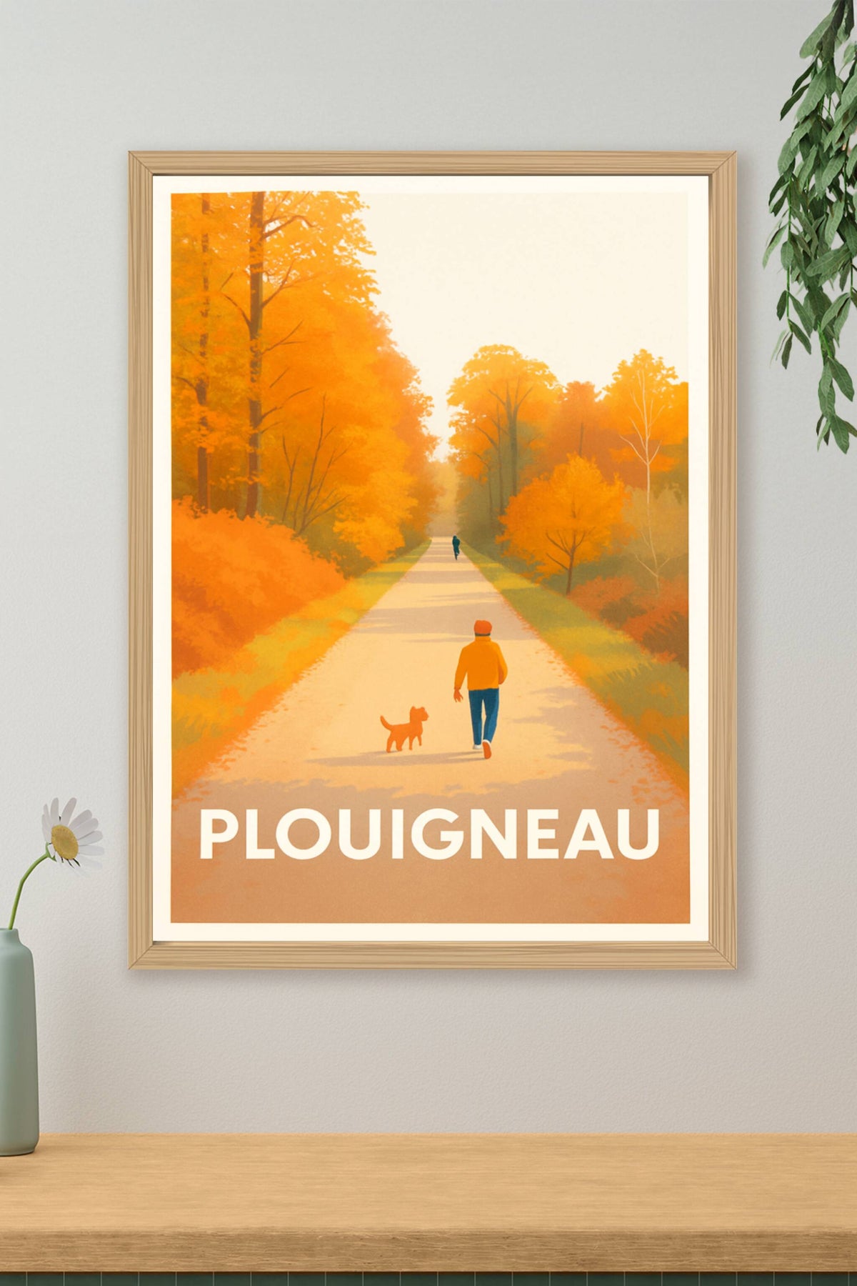 Affiche Plouigneau — Promenade automnale paisible · poster d'art de Plouigneau