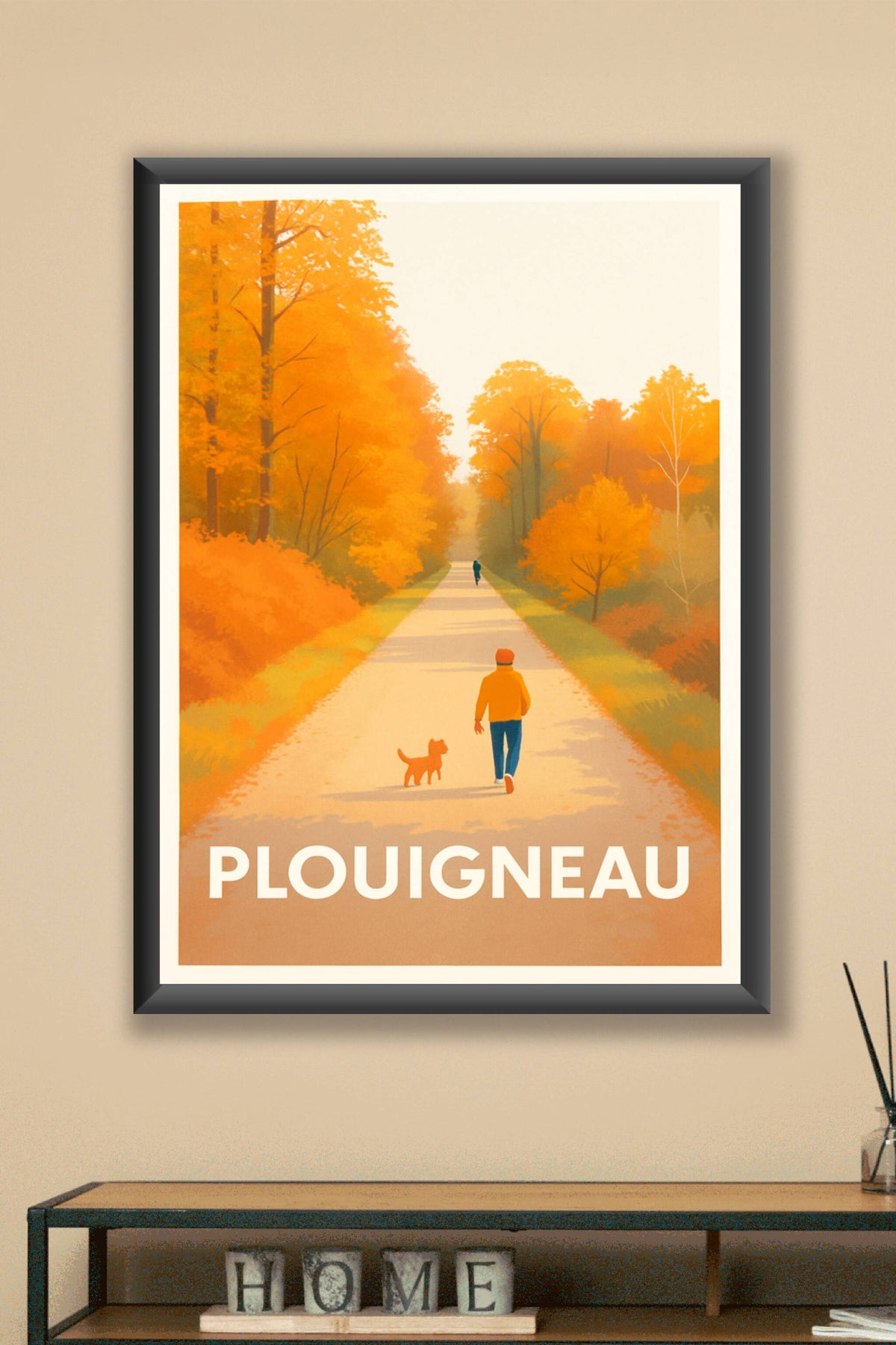 Affiche Plouigneau — Promenade automnale paisible · poster d'art de Plouigneau