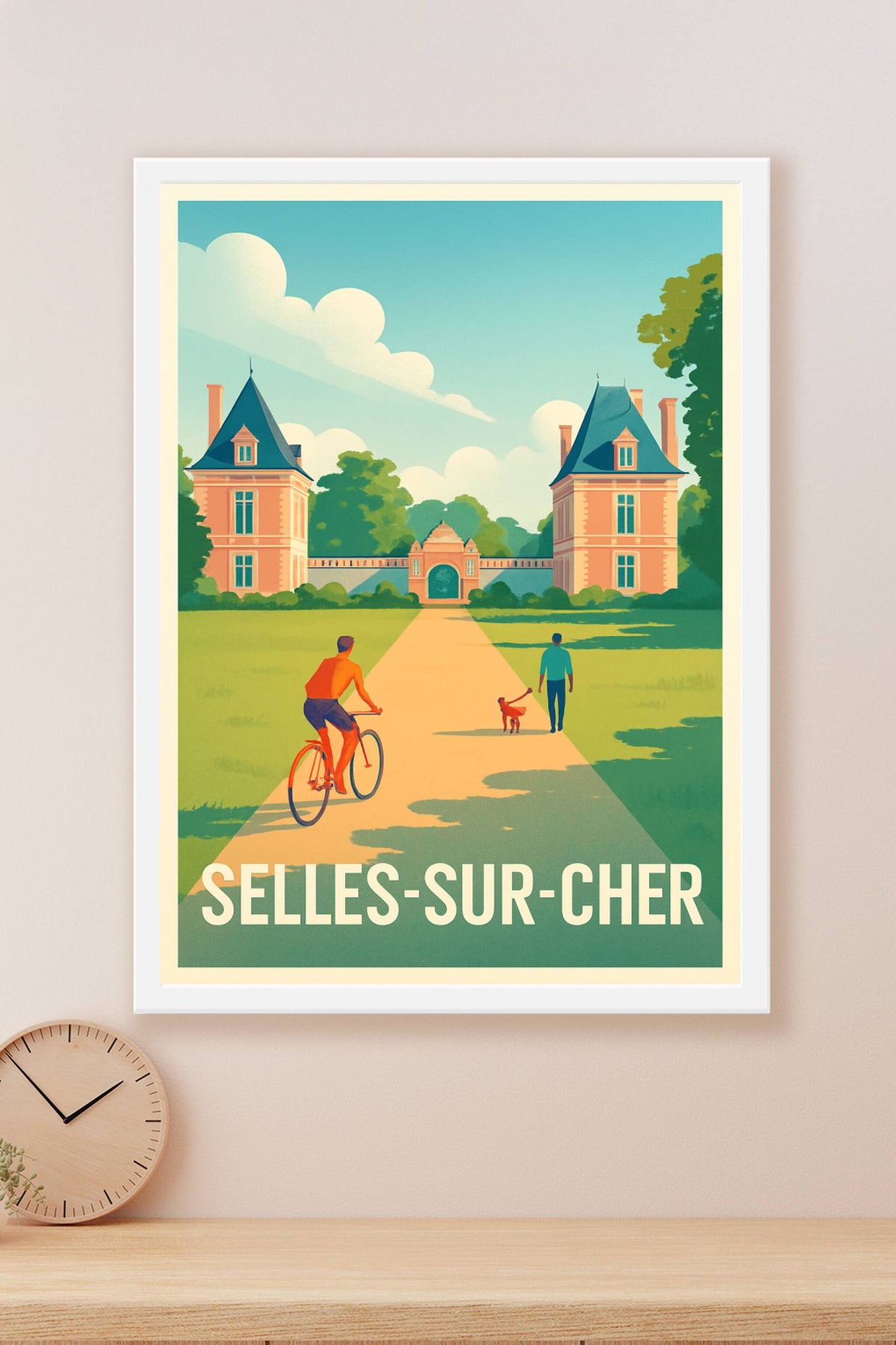 Affiche Selles-sur-Cher — Escapade champêtre au château · poster d'art de Selles-sur-Cher