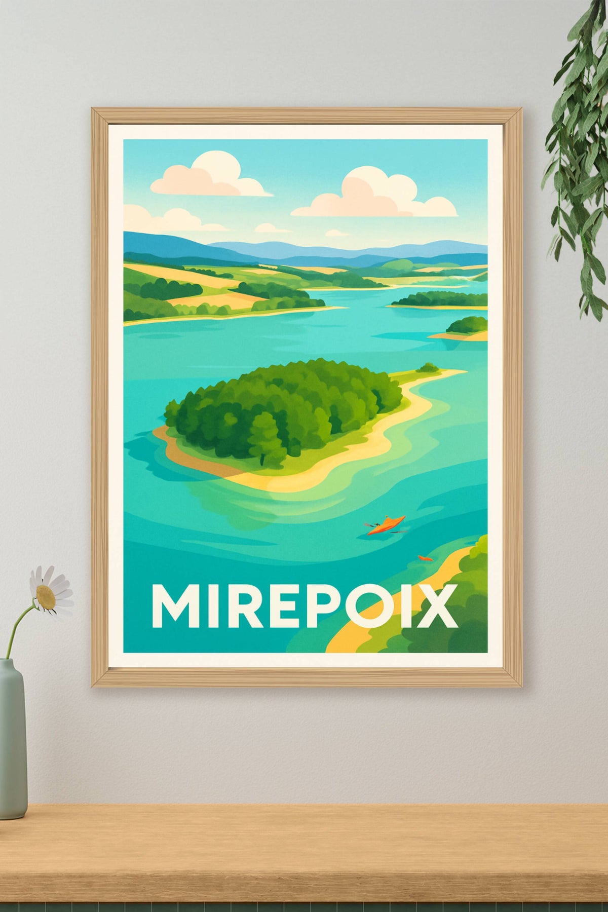 Affiche Mirepoix — Évasion Nature au Fil de l'Eau · poster d'art de Mirepoix