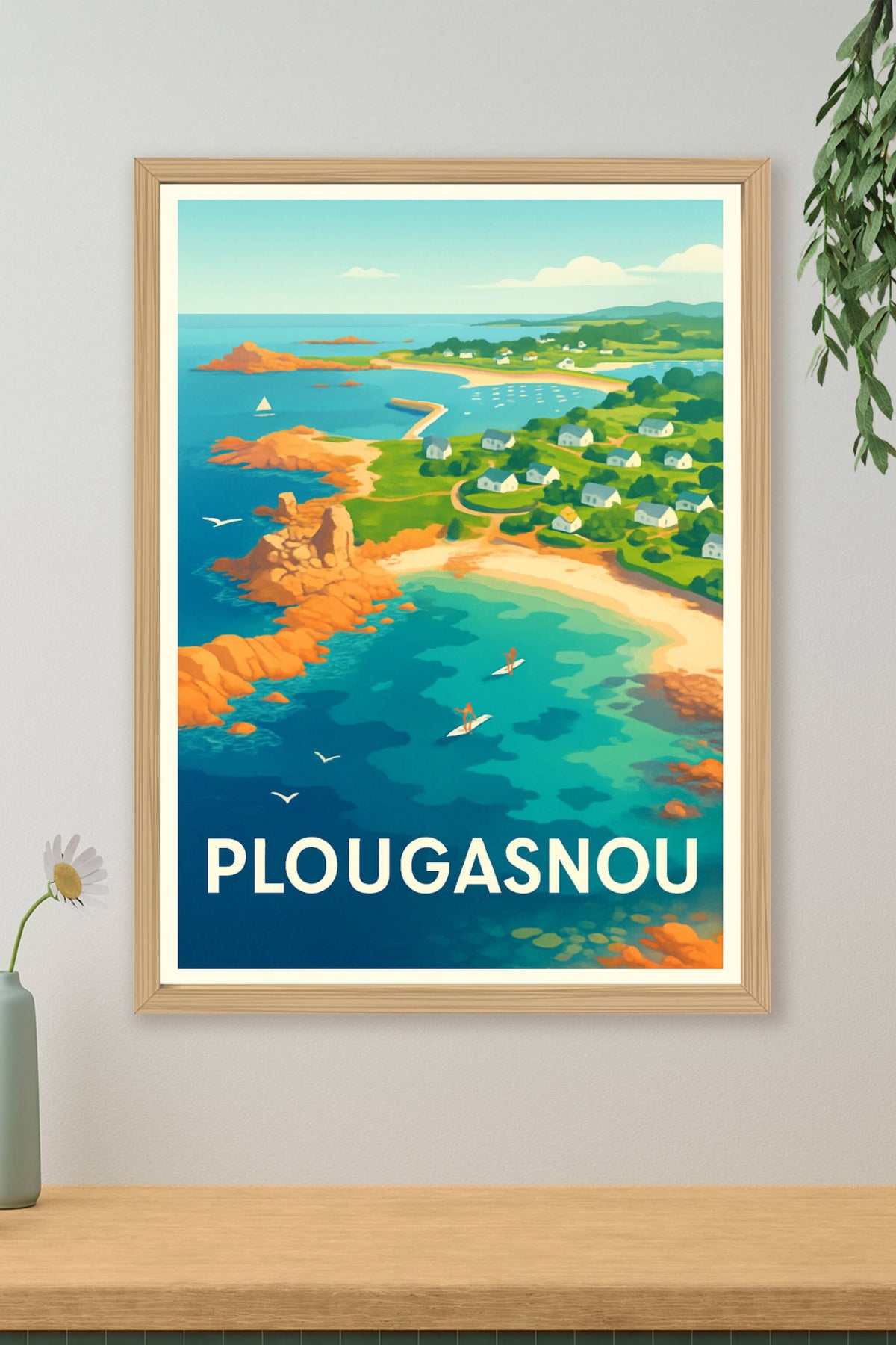 Affiche Plougasnou — Évasion marine et douceur bretonne · poster d'art de Plougasnou