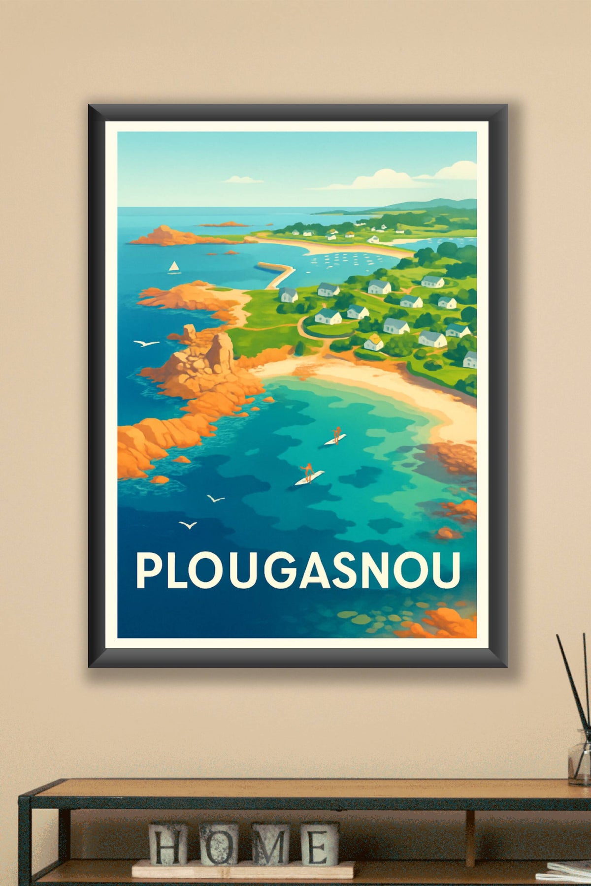 Affiche Plougasnou — Évasion marine et douceur bretonne · poster d'art de Plougasnou