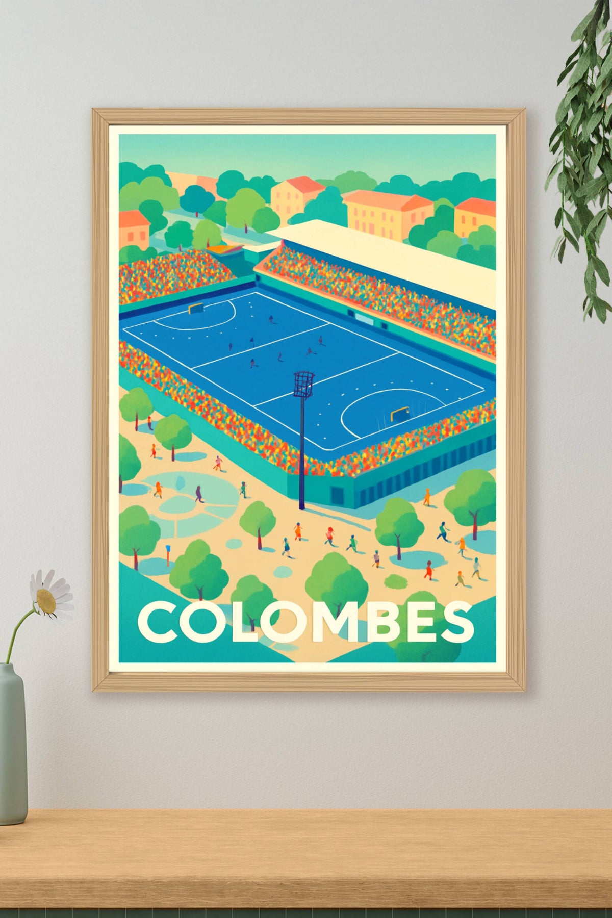 Affiche Colombes — Ambiance sportive et couleurs vives · poster d'art de Colombes