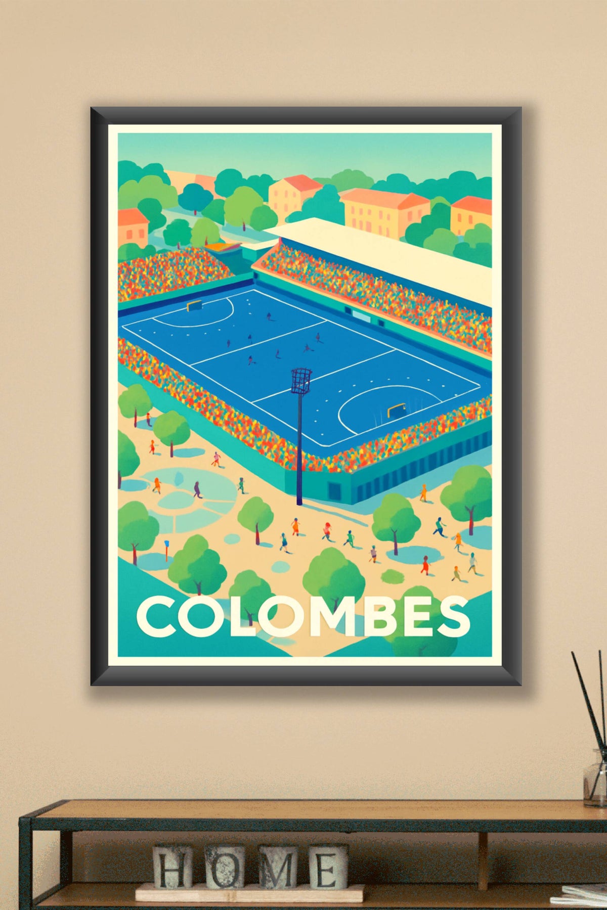 Affiche Colombes — Ambiance sportive et couleurs vives · poster d'art de Colombes
