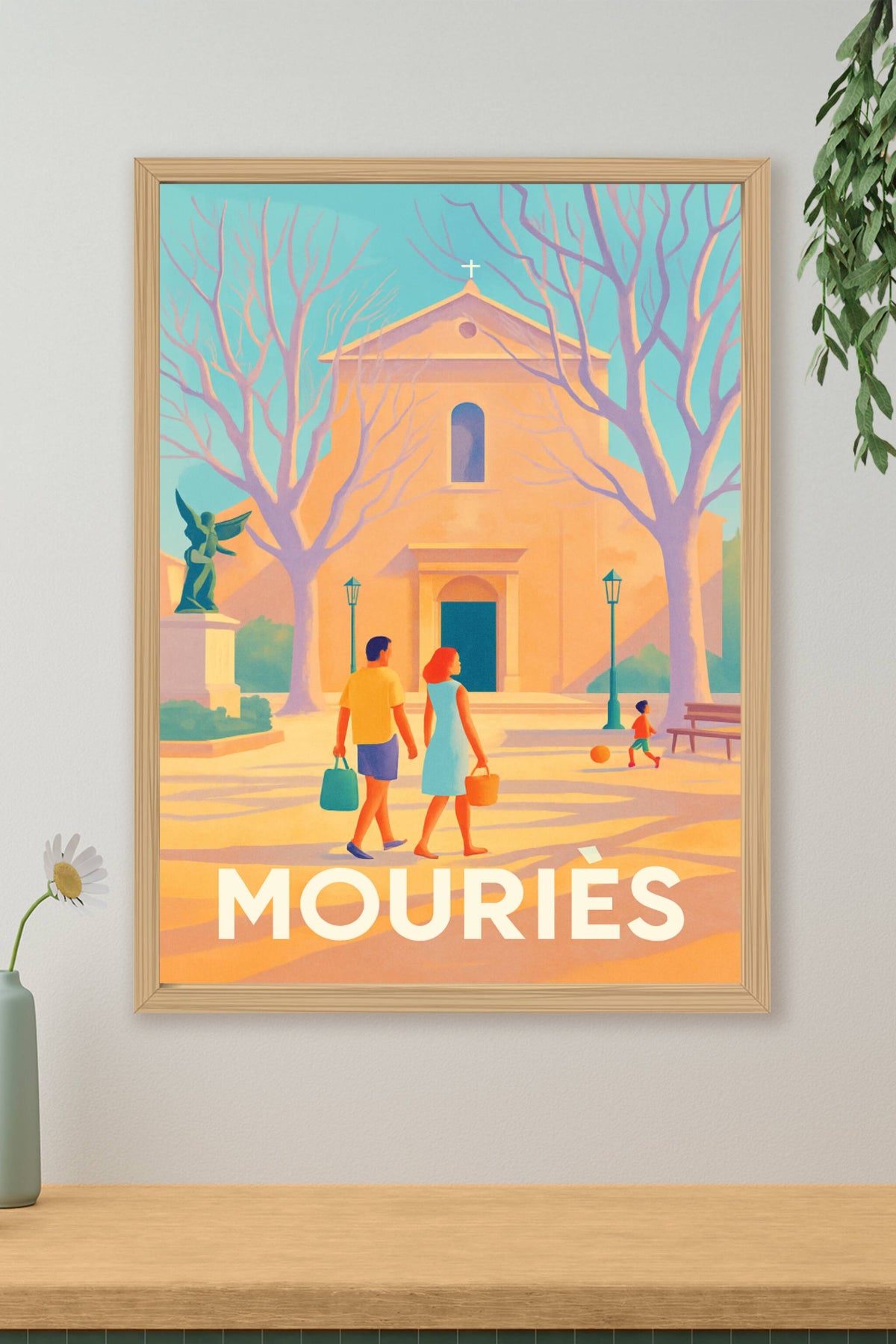 Affiche Mouriès — L'élégance provençale au cœur du village · poster d'art de Mouriès