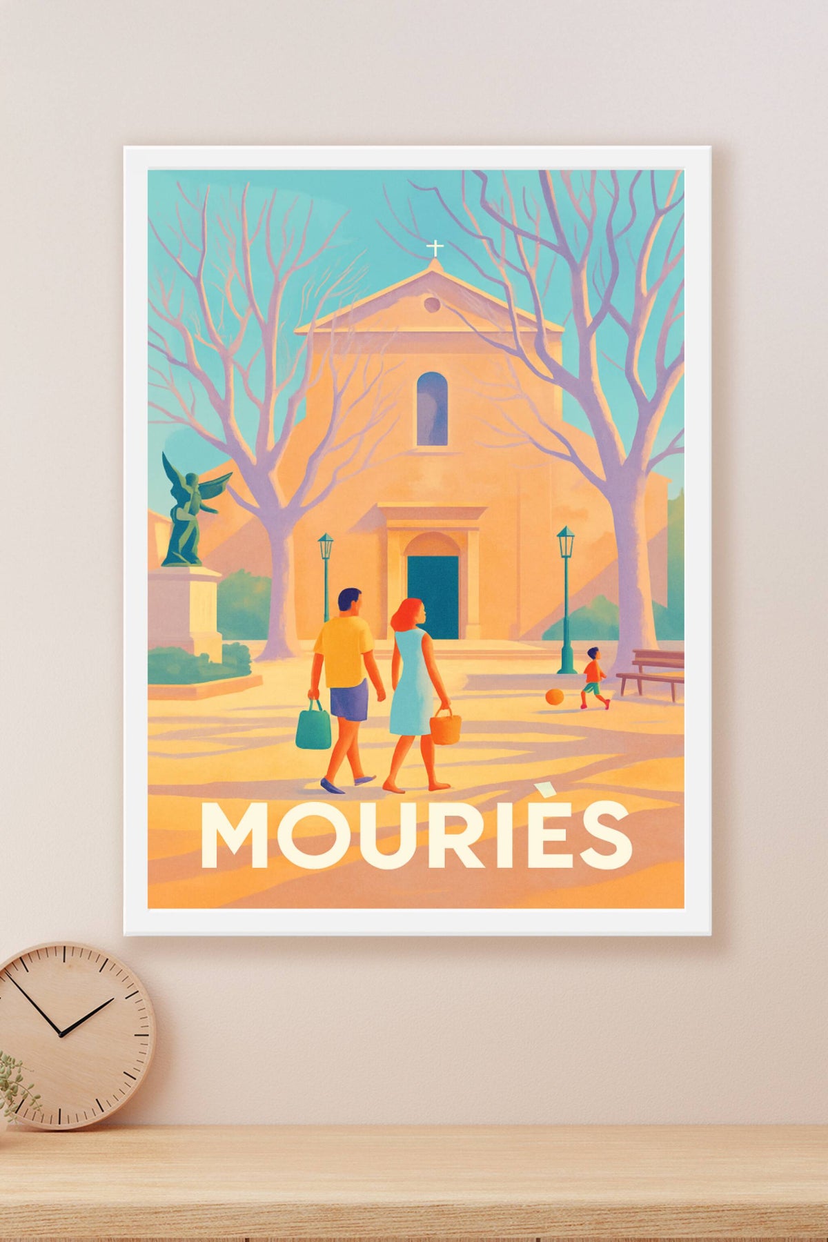 Affiche Mouriès — L'élégance provençale au cœur du village · poster d'art de Mouriès