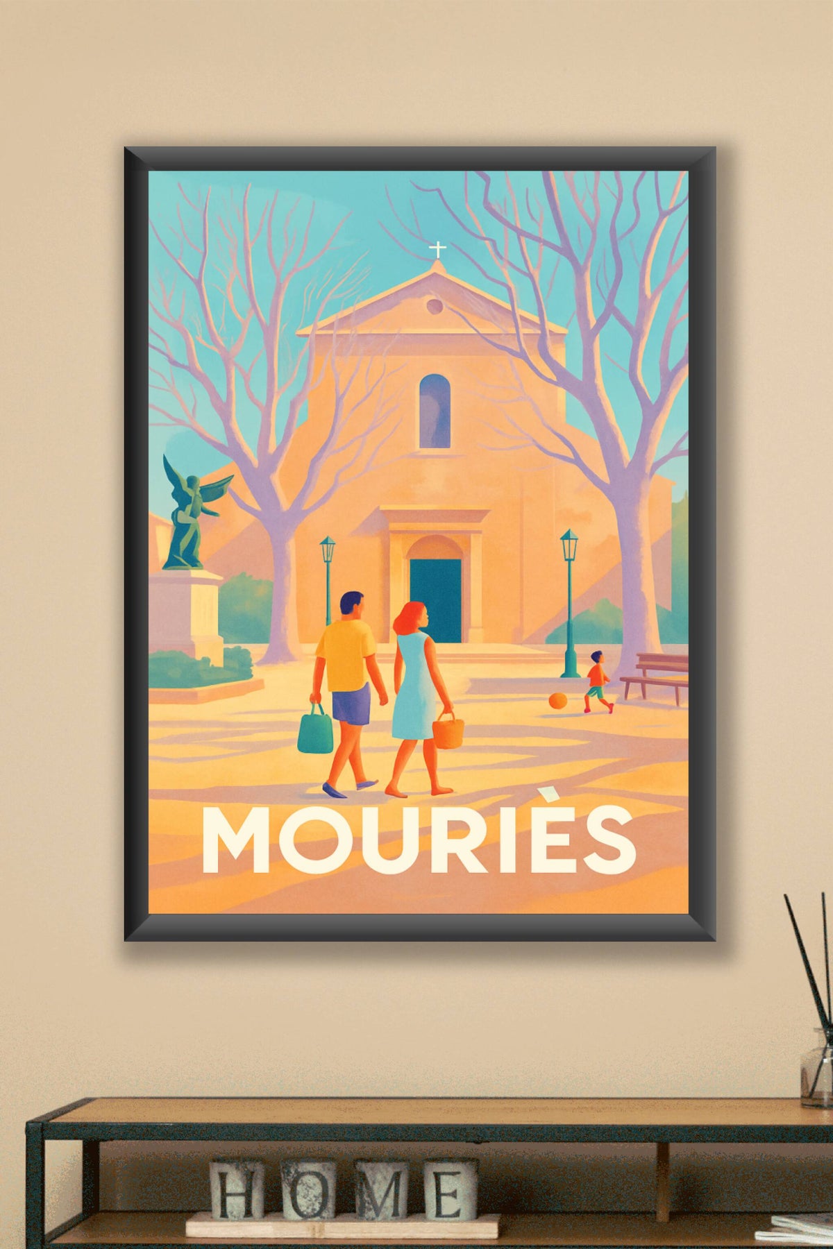 Affiche Mouriès — L'élégance provençale au cœur du village · poster d'art de Mouriès