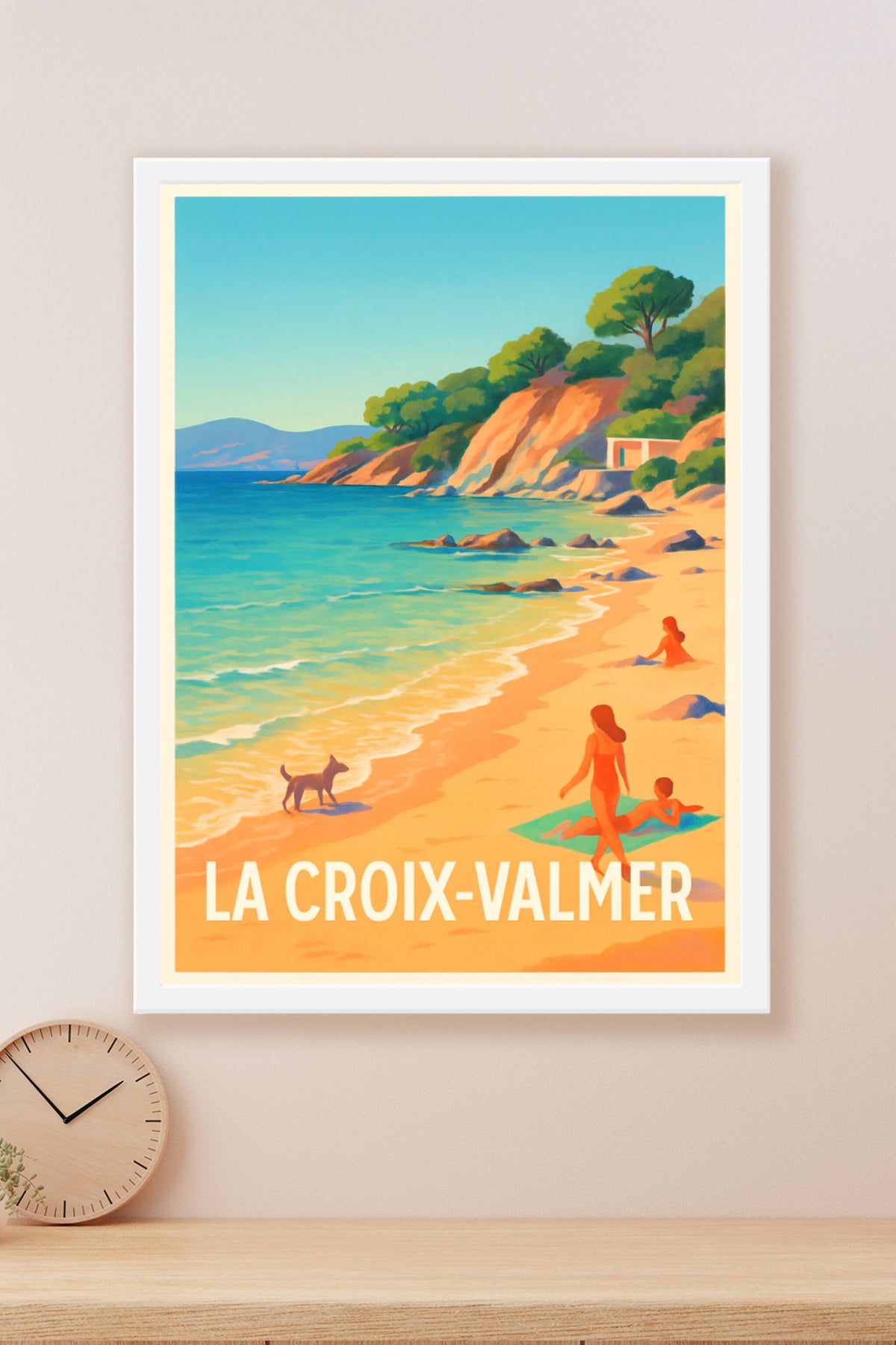 Affiche La Croix-Valmer — Plage et douceur de vivre méditerranéenne · poster d'art de La Croix-Valmer
