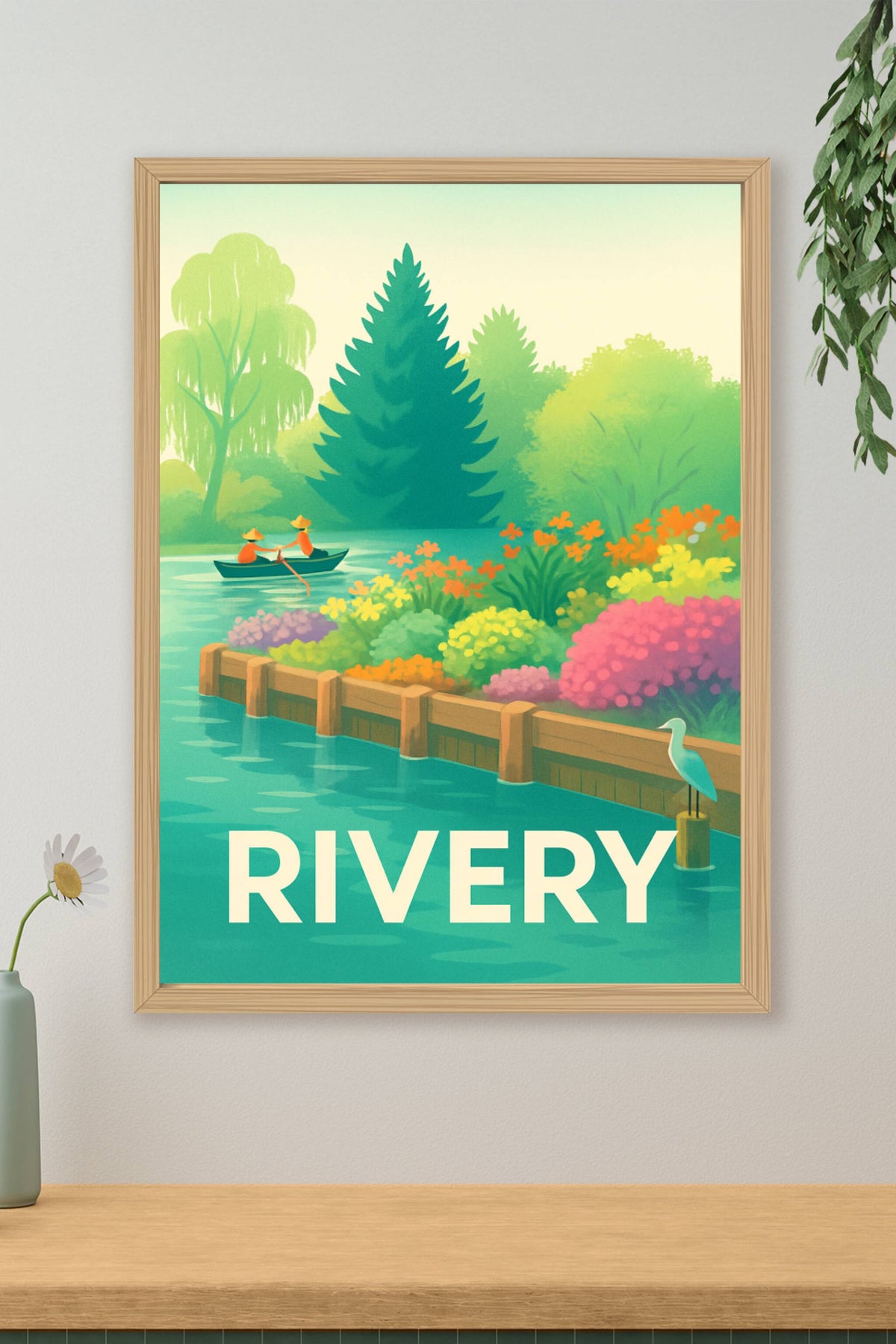 Affiche Rivery — Escapade bucolique au fil de l’eau · poster d'art de Rivery