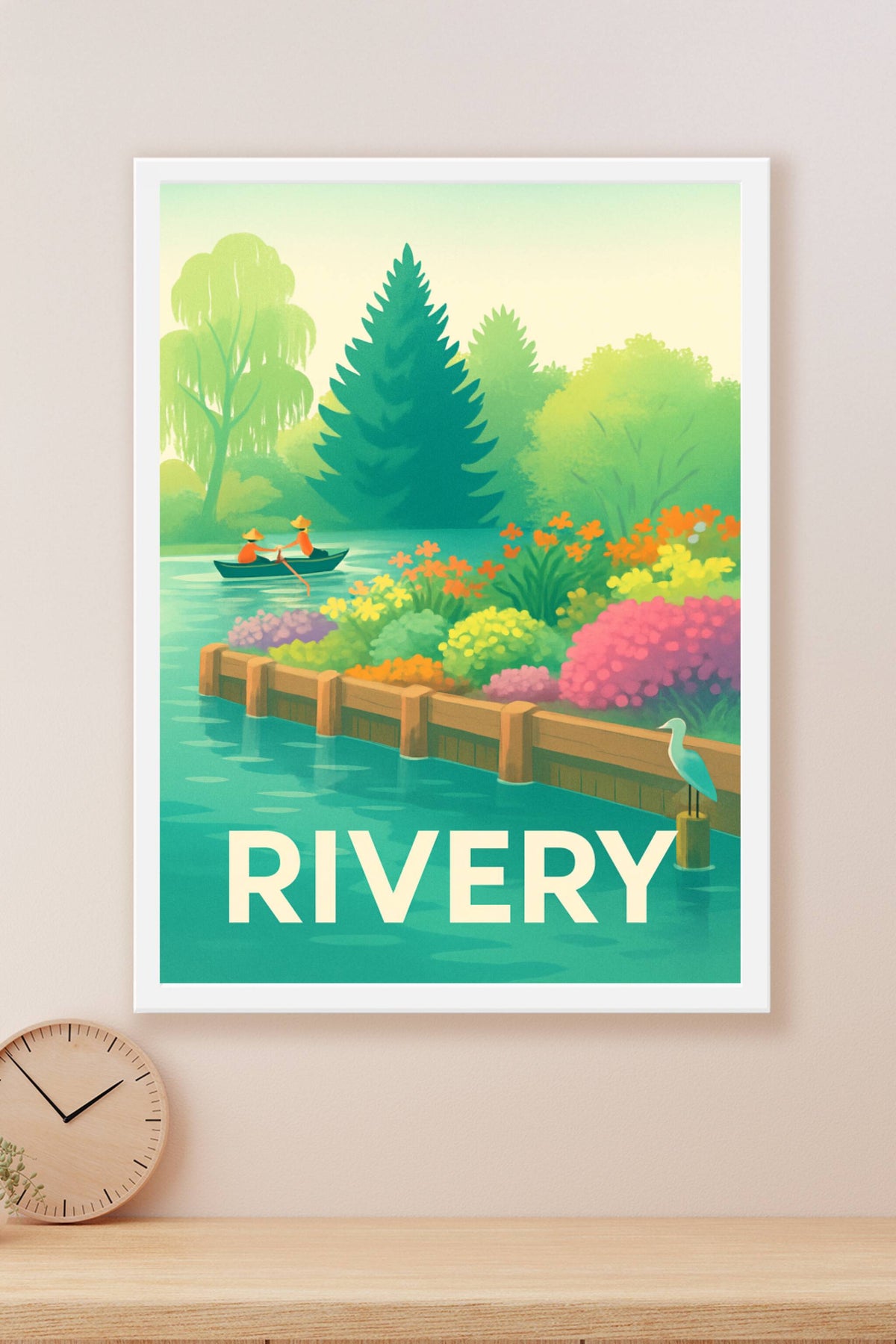 Affiche Rivery — Escapade bucolique au fil de l’eau · poster d'art de Rivery