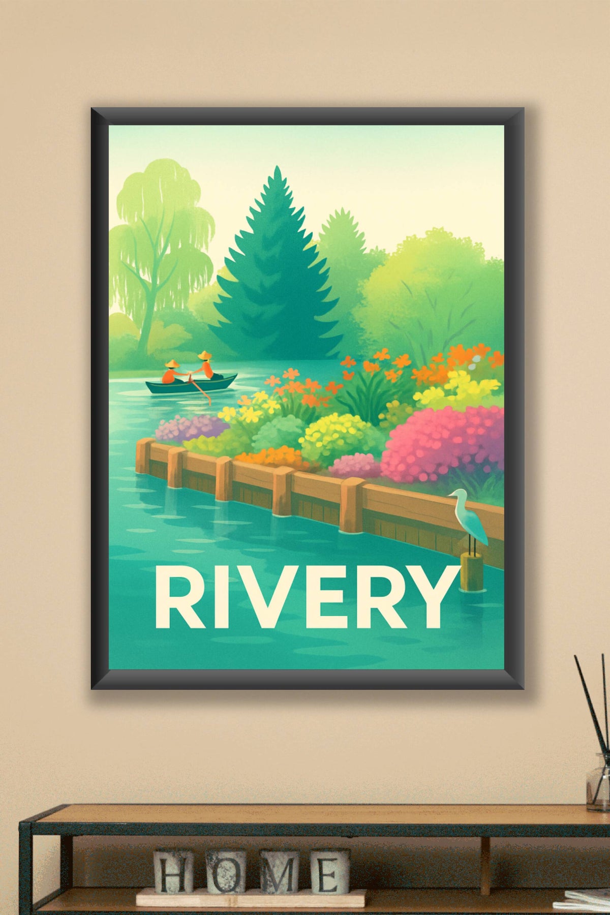Affiche Rivery — Escapade bucolique au fil de l’eau · poster d'art de Rivery