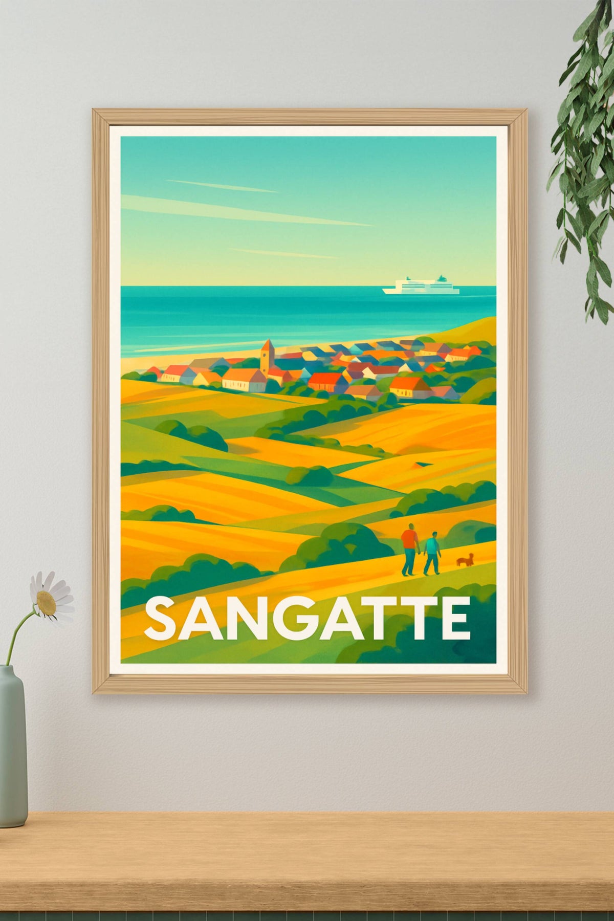 Affiche Sangatte — Évasion champêtre entre mer et campagne · poster d'art de Sangatte