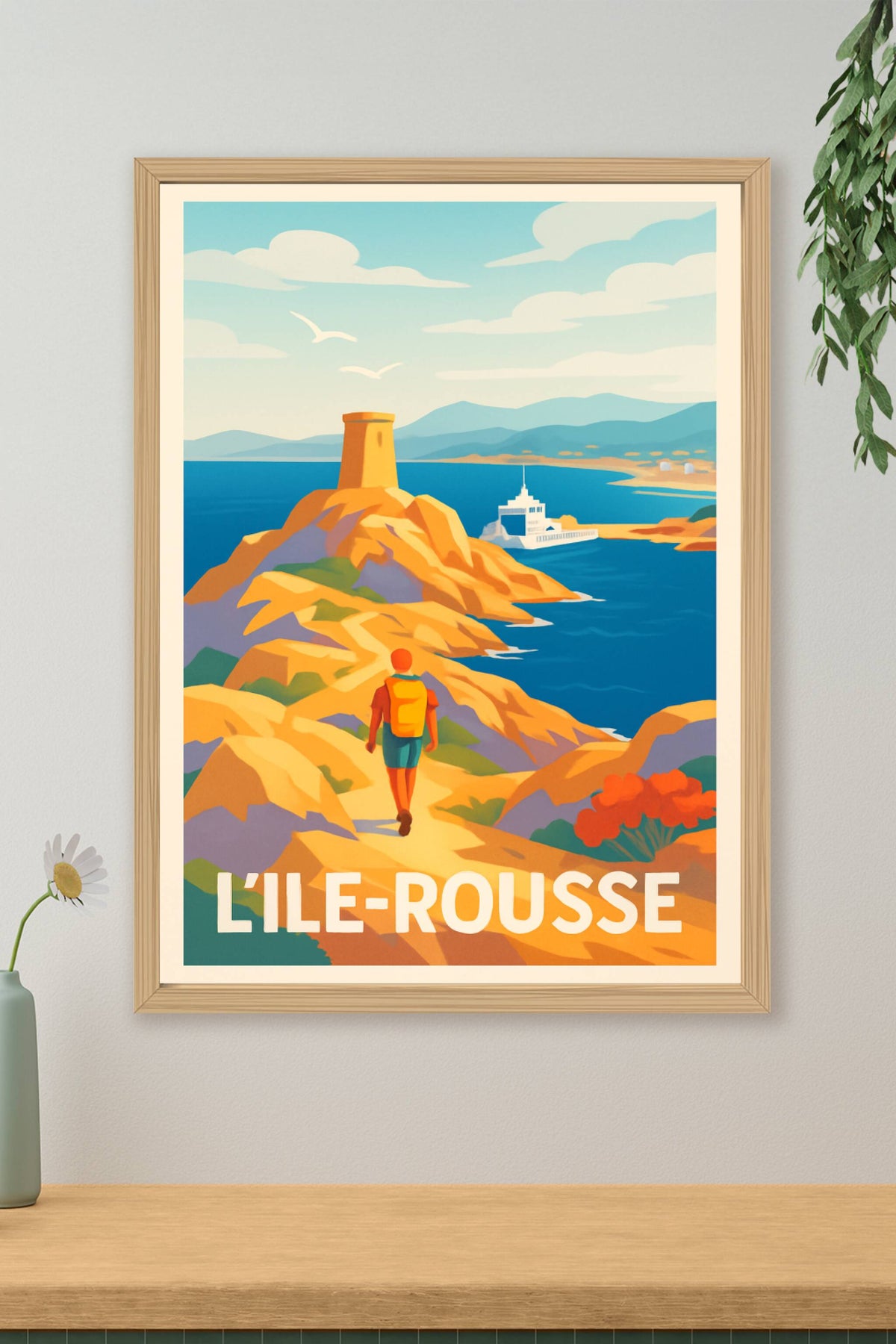 Affiche L'Île-Rousse — Escapade lumineuse en Corse · poster d'art de L'Île-Rousse