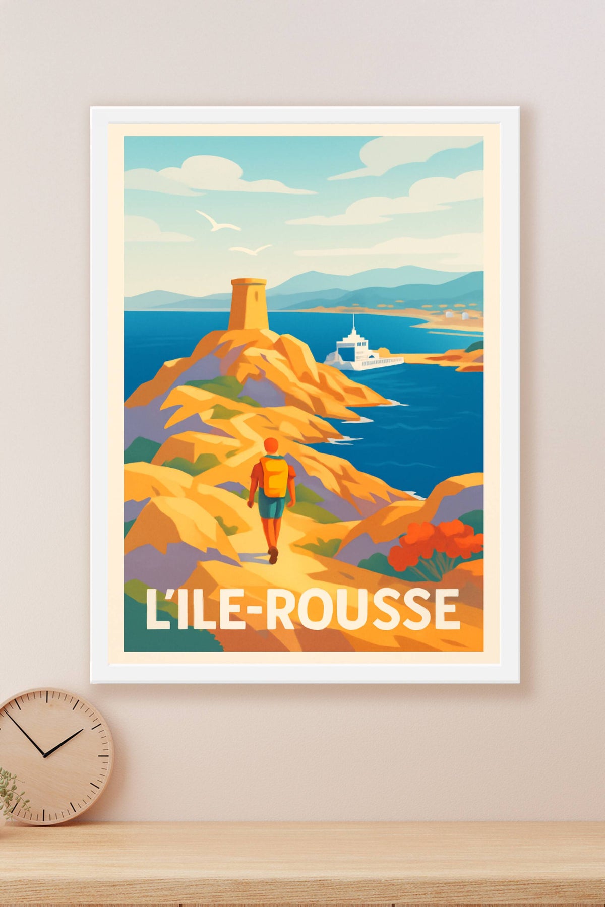 Affiche L'Île-Rousse — Escapade lumineuse en Corse · poster d'art de L'Île-Rousse