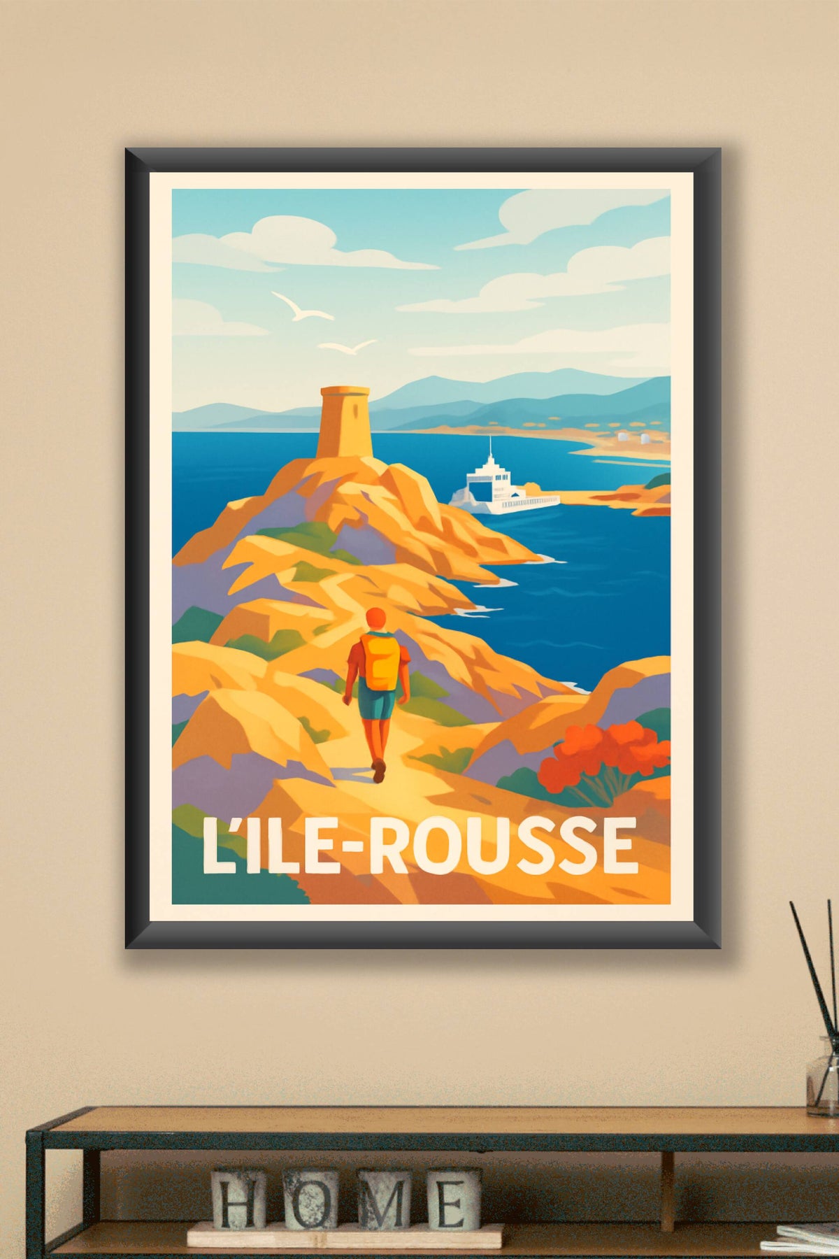 Affiche L'Île-Rousse — Escapade lumineuse en Corse · poster d'art de L'Île-Rousse