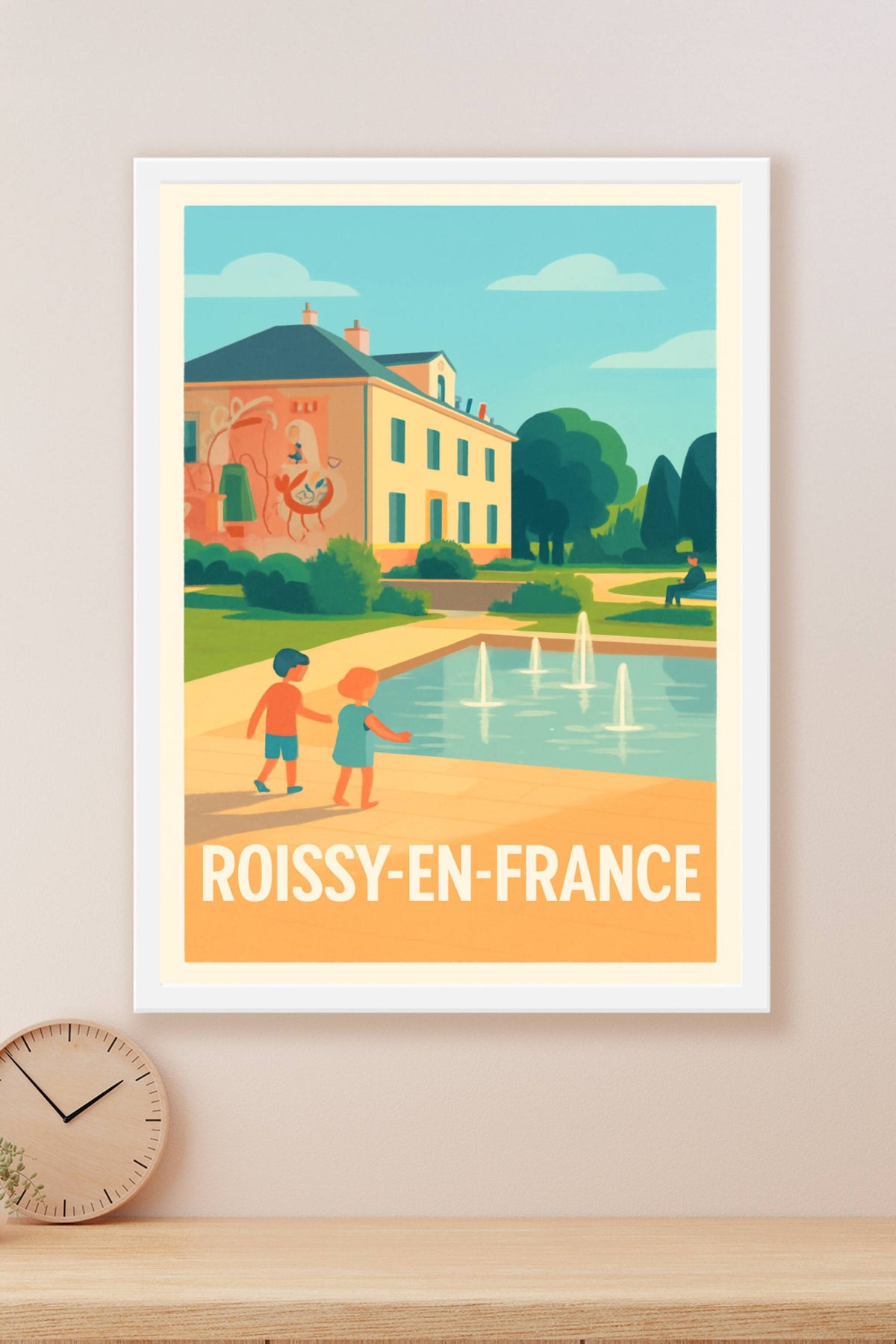 Affiche Roissy-en-France — Ambiance paisible au jardin public · poster d'art de Roissy-en-France